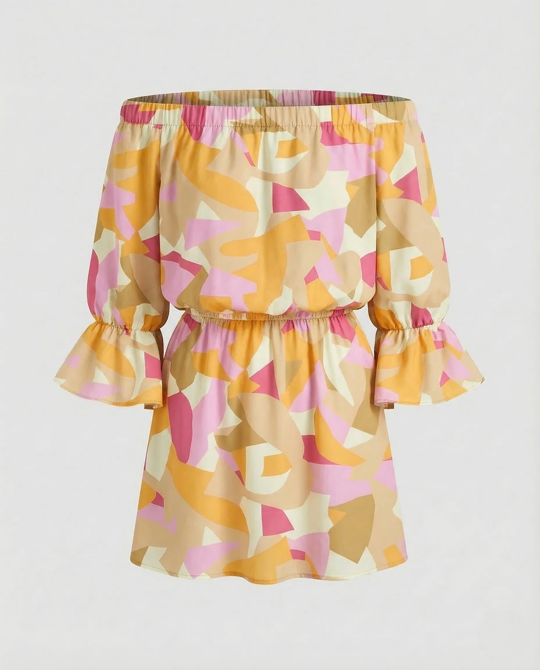 Damen Minikleid Schulterfrei Volant - Image 8