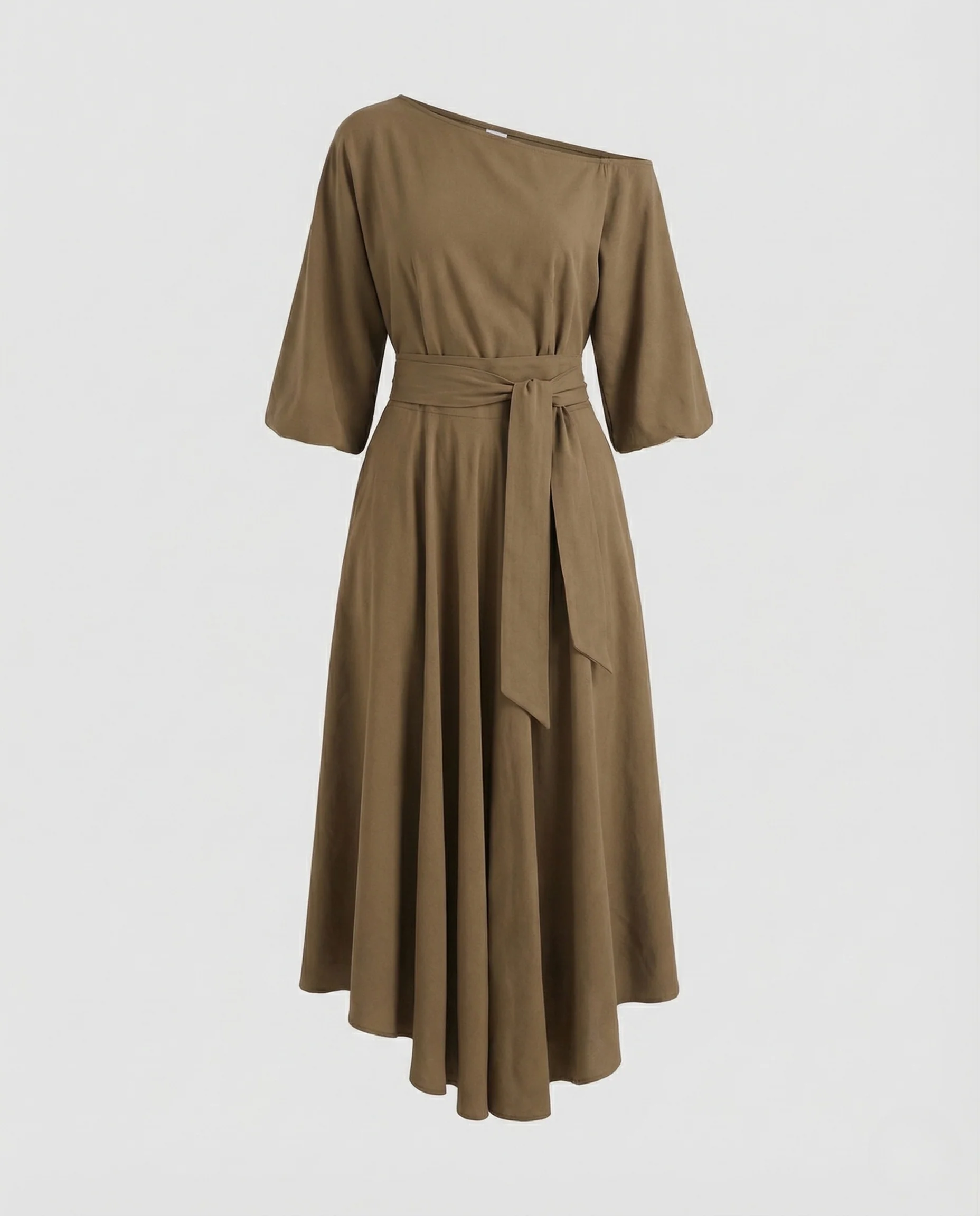 Damen Wickelkleid Schulterfrei A Linie - Image 5