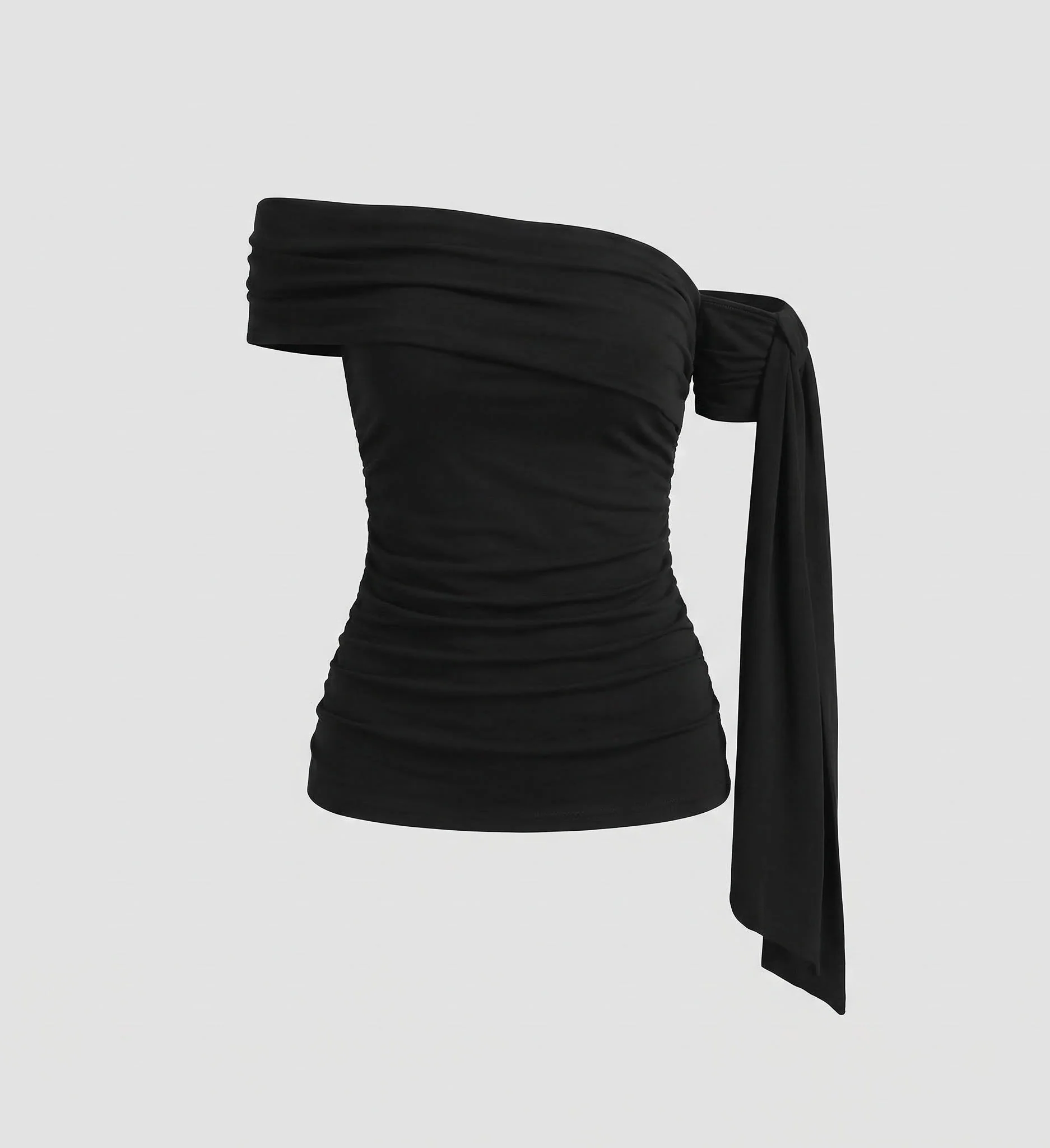 Damen Off Shoulder Top Drapiert - Image 5