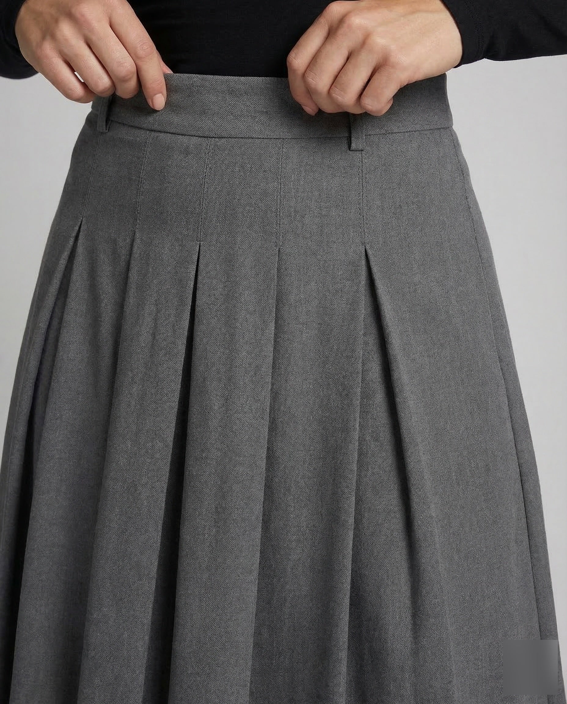 Damen Midirock Kellerfalten A Linie - Image 3