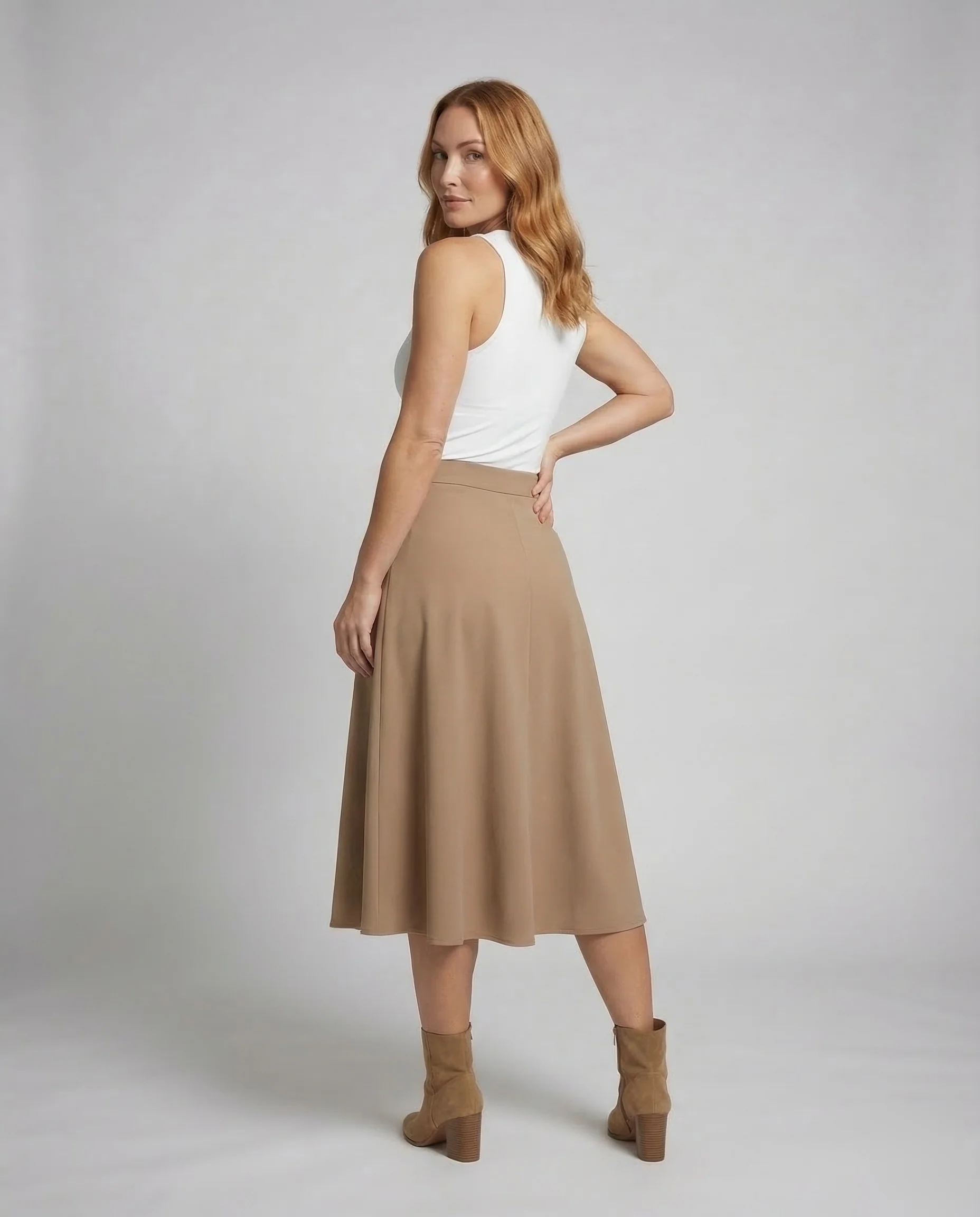 Damen Midirock Ponte Stoff - Image 4
