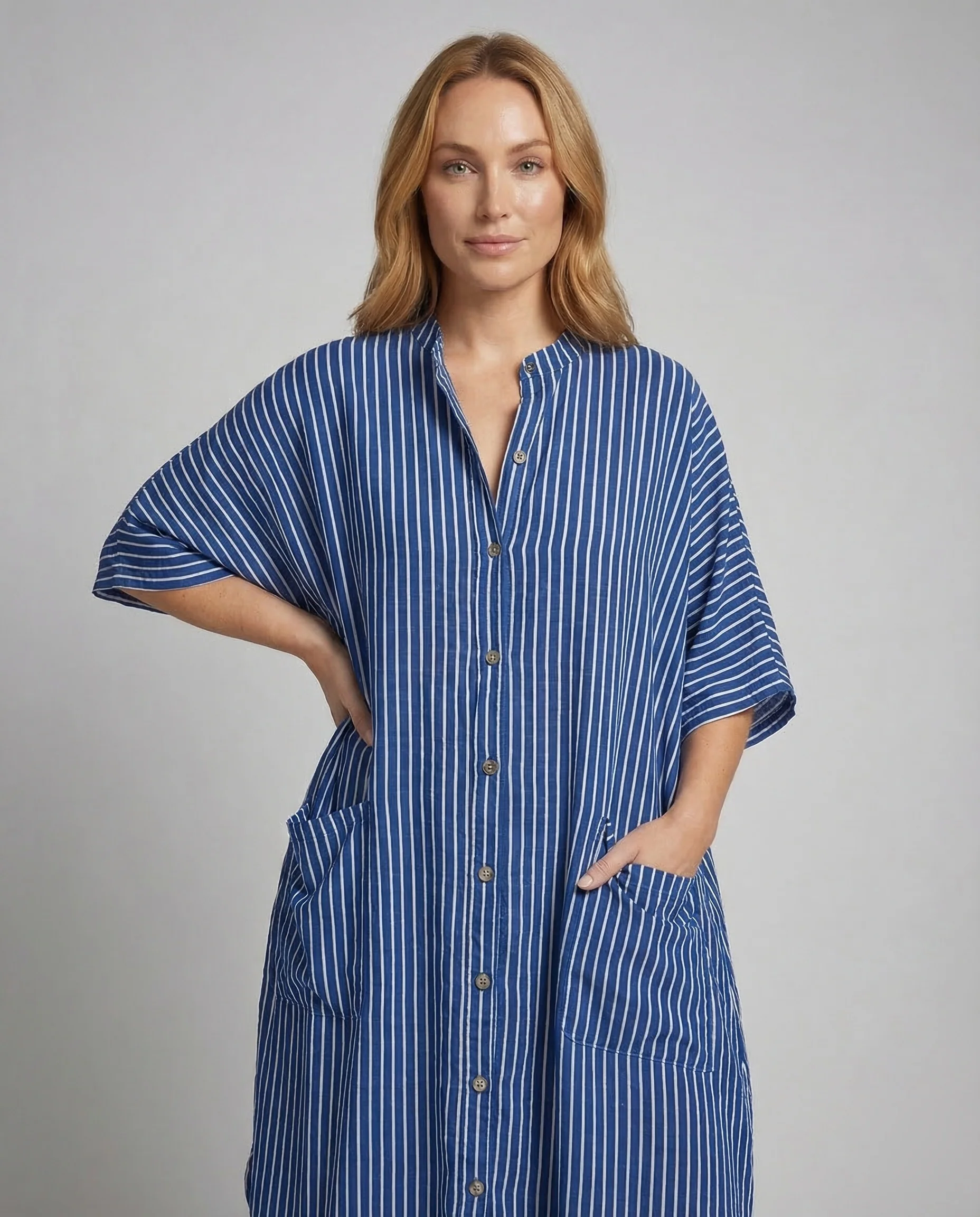 Damen Kaftan Kleid Maxi mit Taschen - Image 2