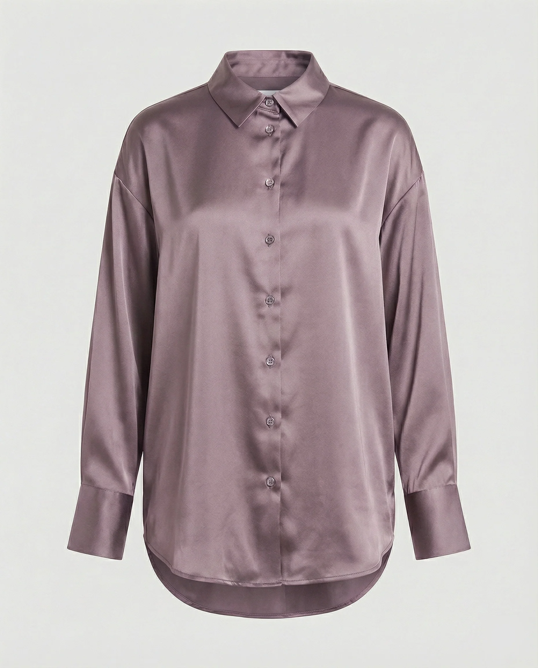 Damen Satinbluse weit mit Kragen - Image 6