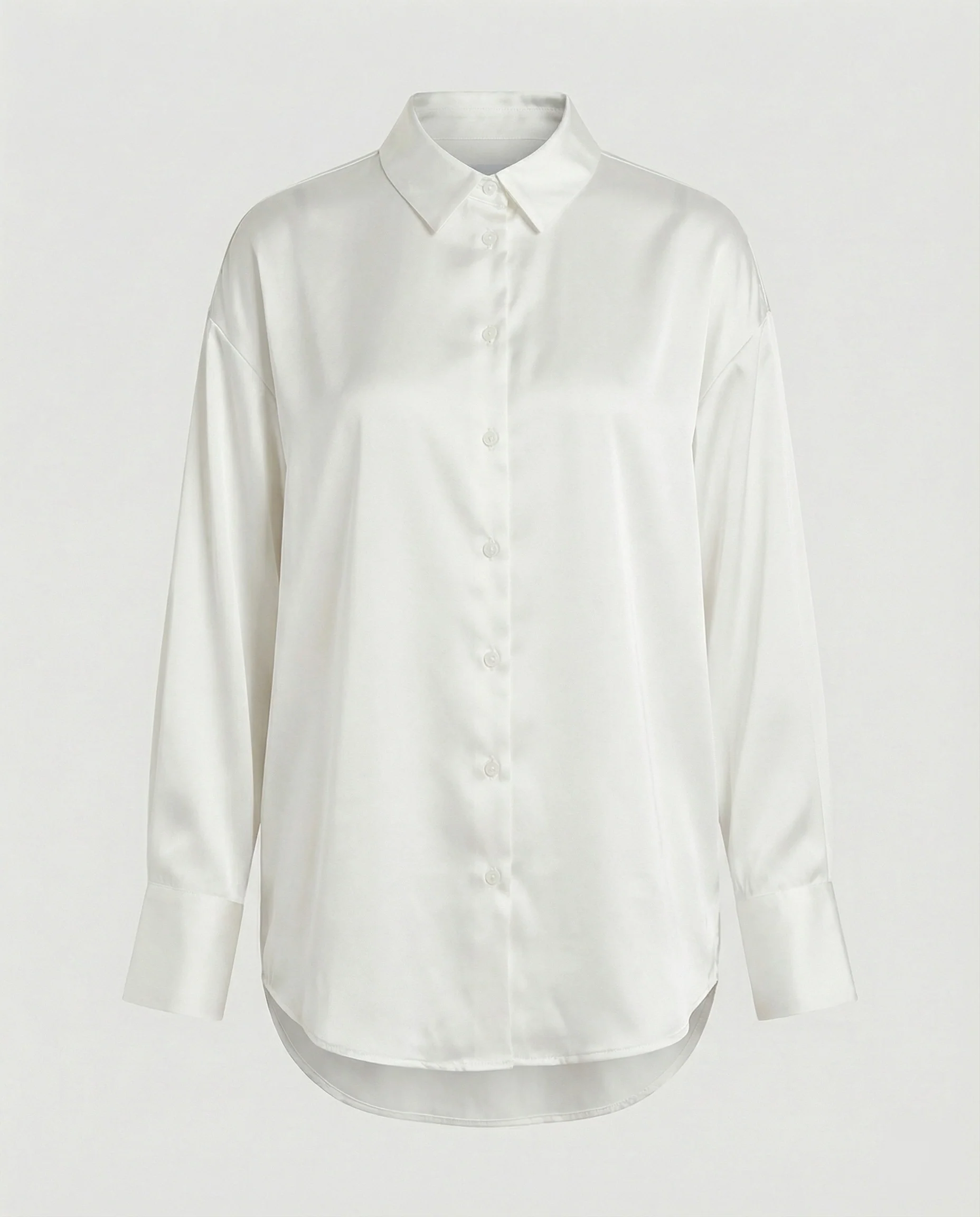 Damen Satinbluse weit mit Kragen - Image 8