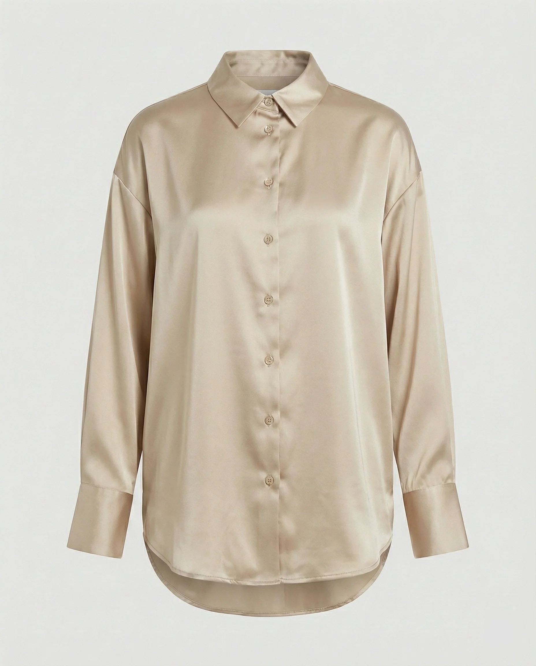 Damen Satinbluse weit mit Kragen - Image 9