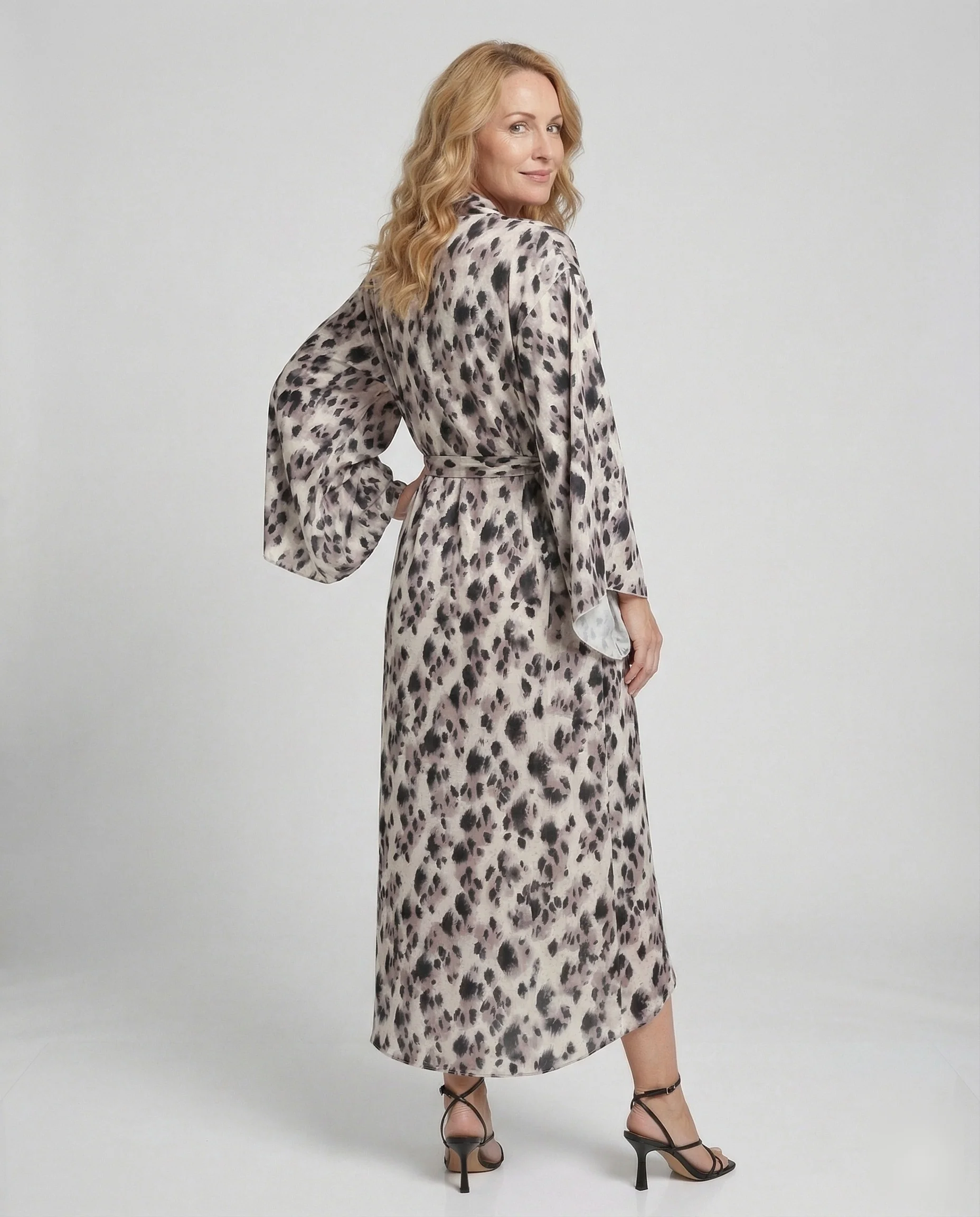 Freizeitkleid Damen Kimono Wickel - Image 4