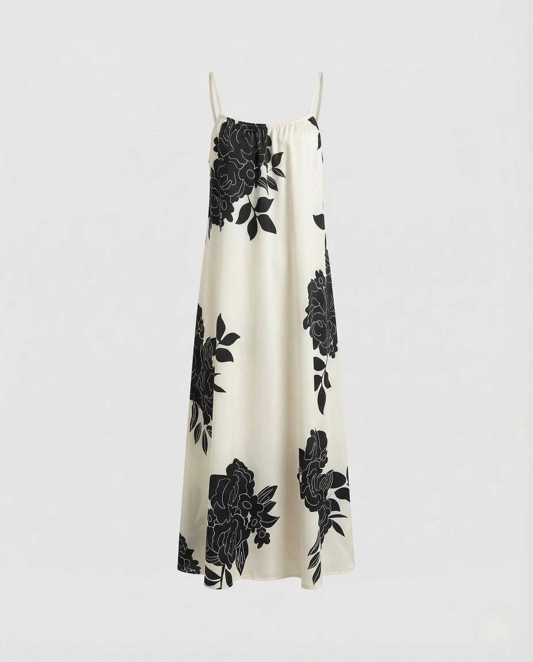 Damen Seidenoptik Maxikleid mit Blumenprint - Image 5