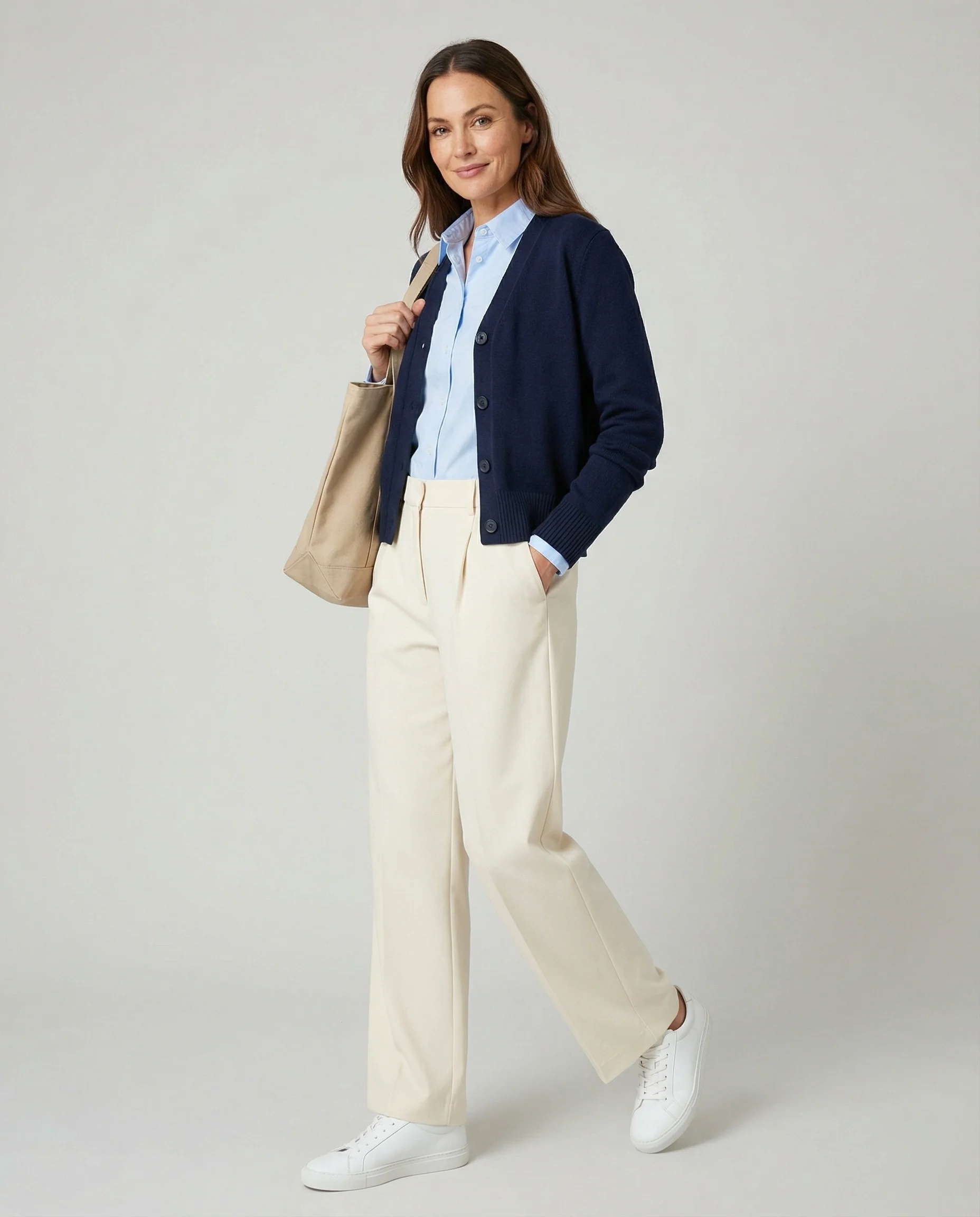 Seidenweiche Twill-Marlenehose mit hoher Bundführung, fixierter Bügelfalte und seitlichen Eingrifftaschen Heidi-Mode