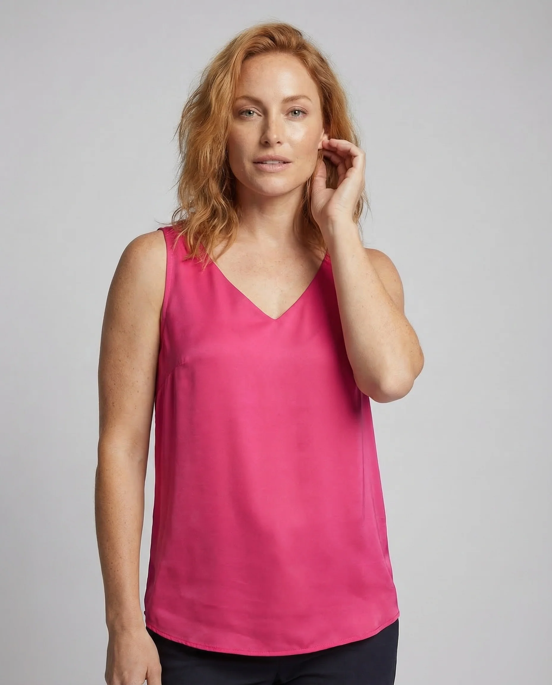 Damen Satin Top Spaghettiträger - Image 2
