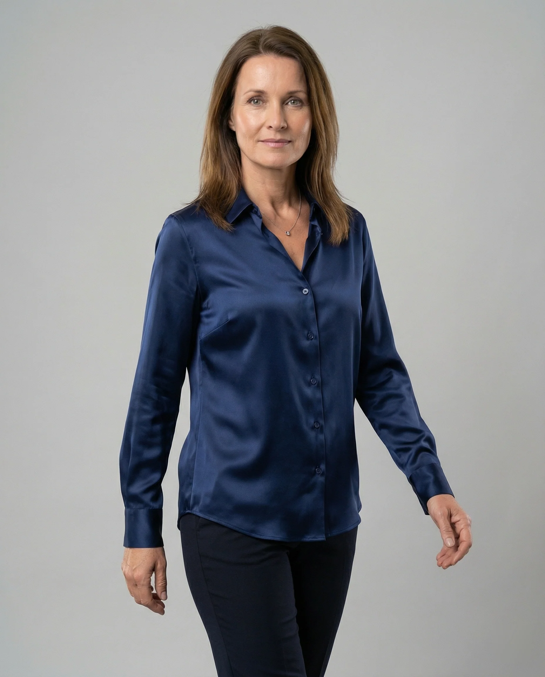 Bluse Damen Satin Seidig - Image 15