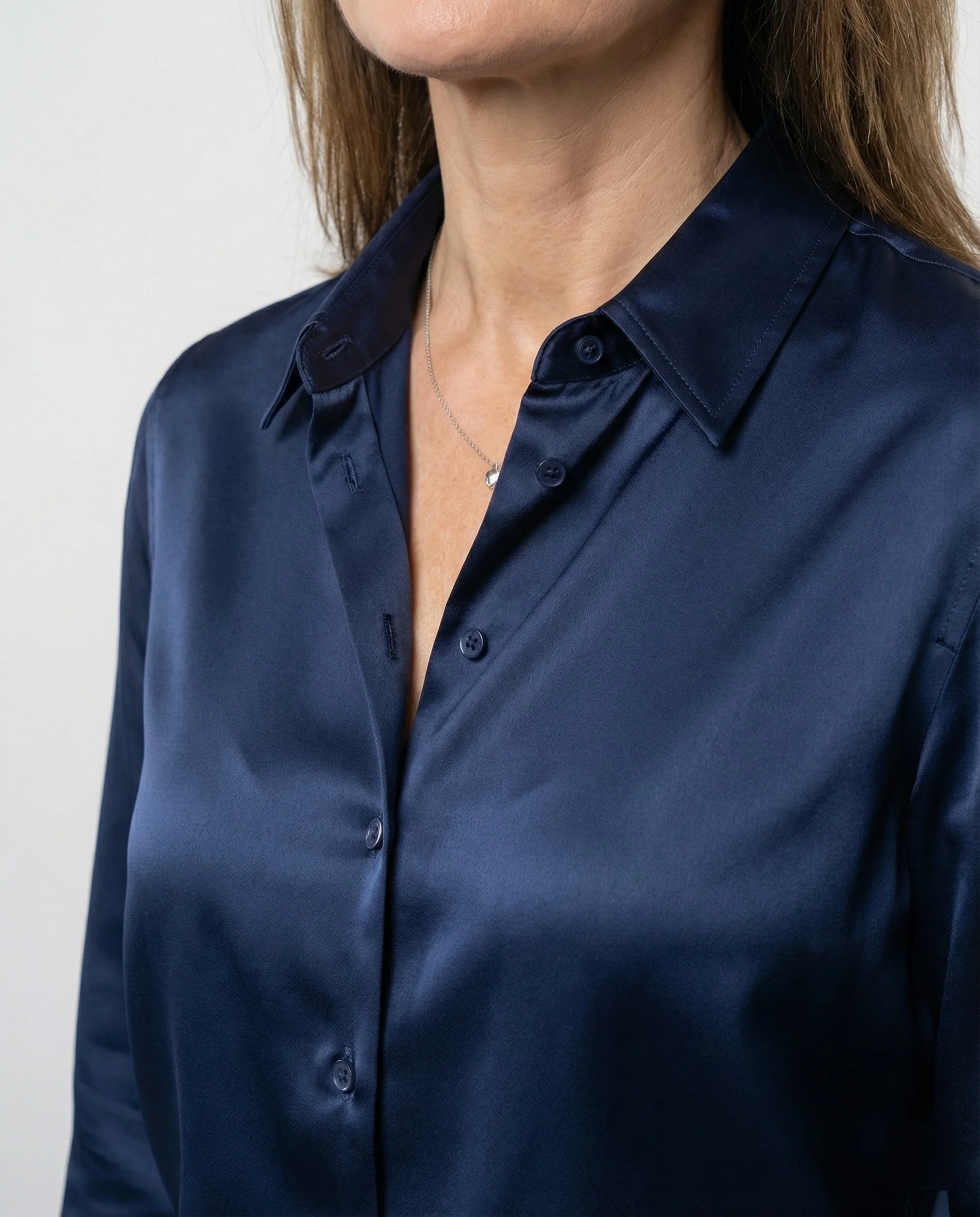 Bluse Damen Satin Seidig - Image 2