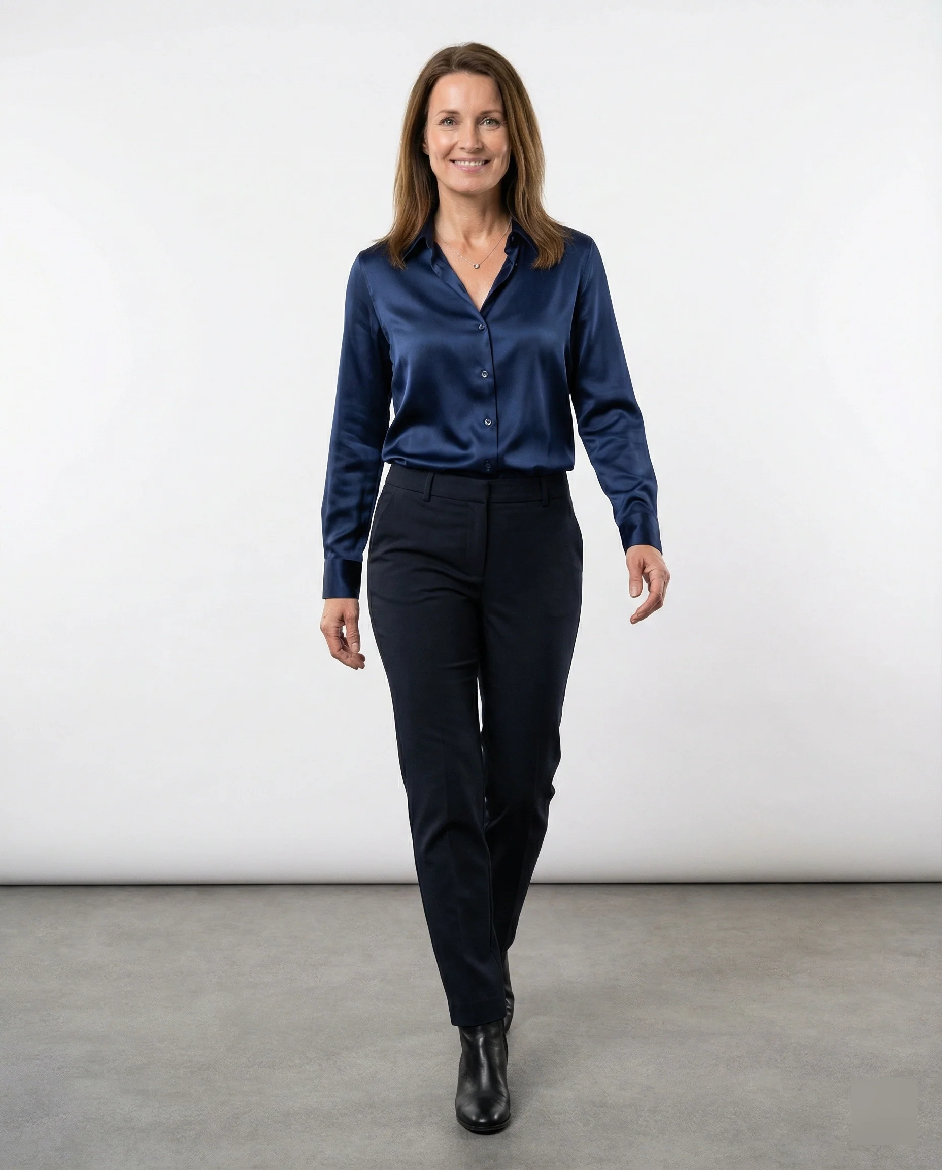 Bluse Damen Satin Seidig - Image 3