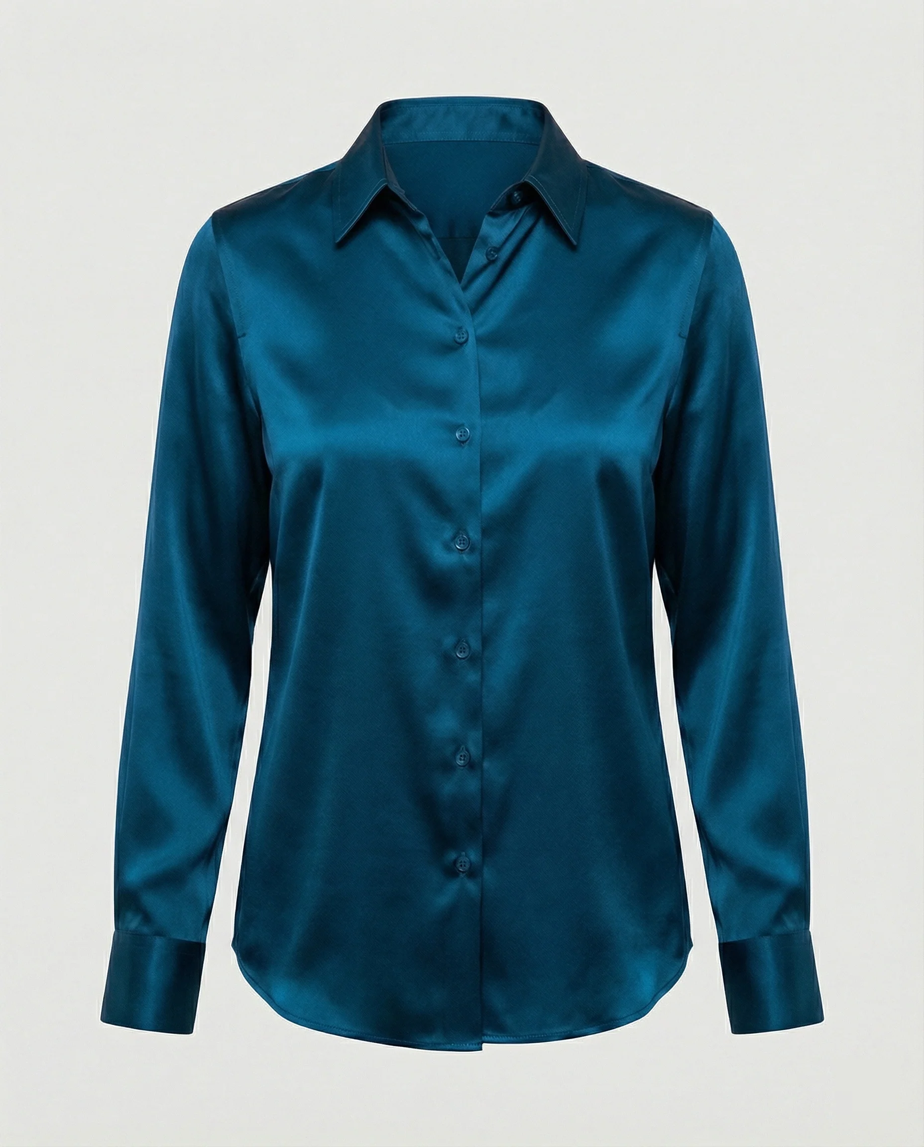 Bluse Damen Satin Seidig - Image 5