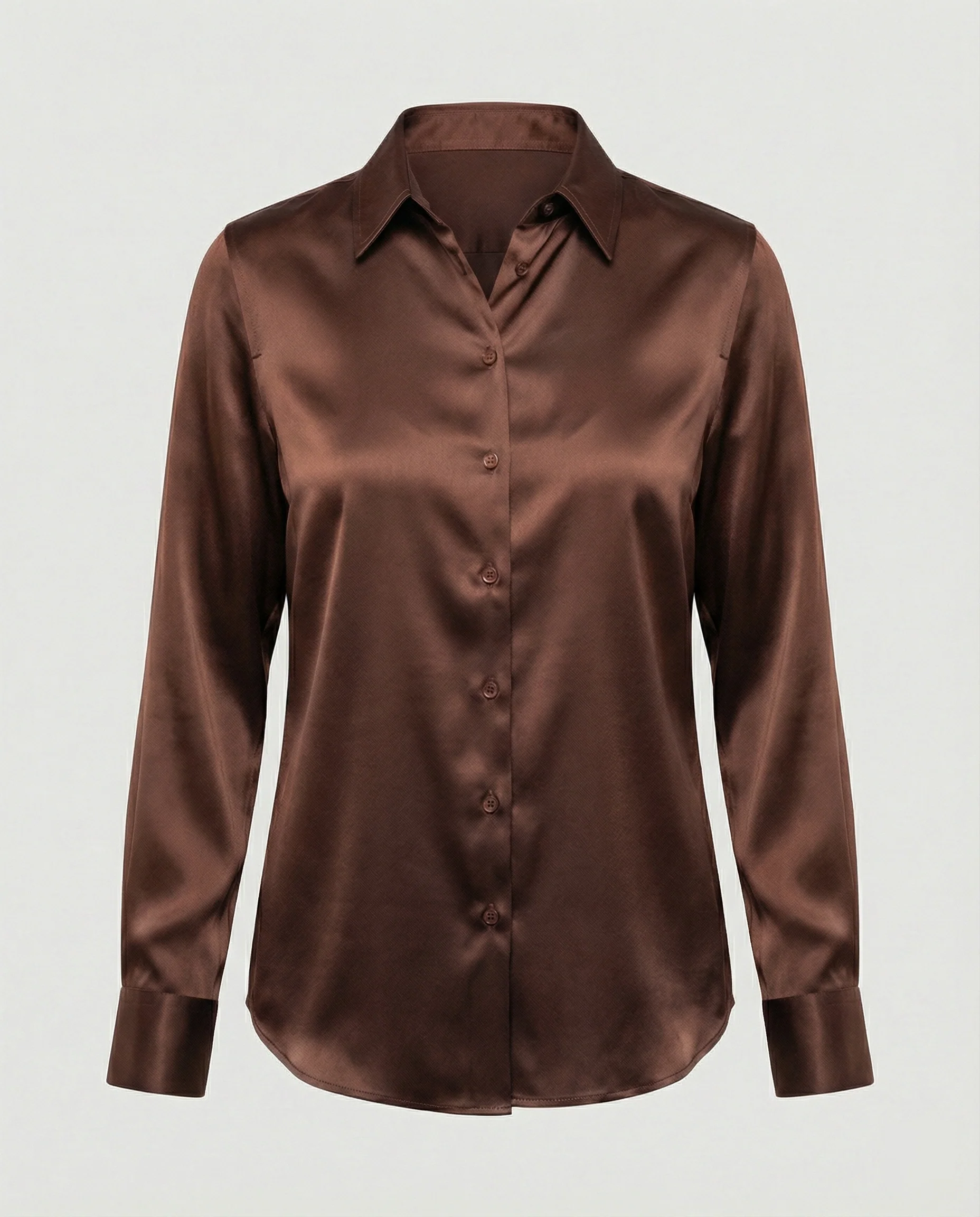 Bluse Damen Satin Seidig - Image 8
