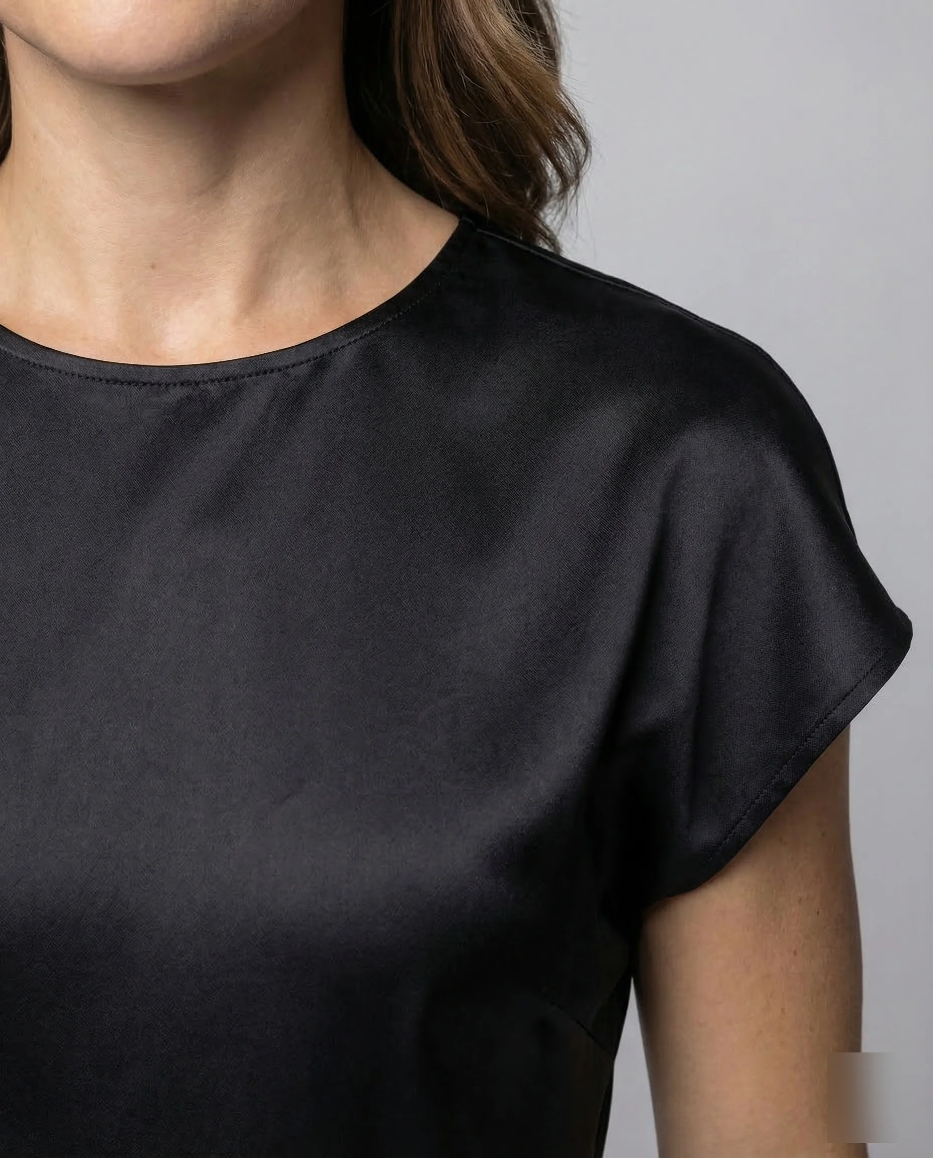 Damen Maxikleid Satin Kimonoärmel - Image 3