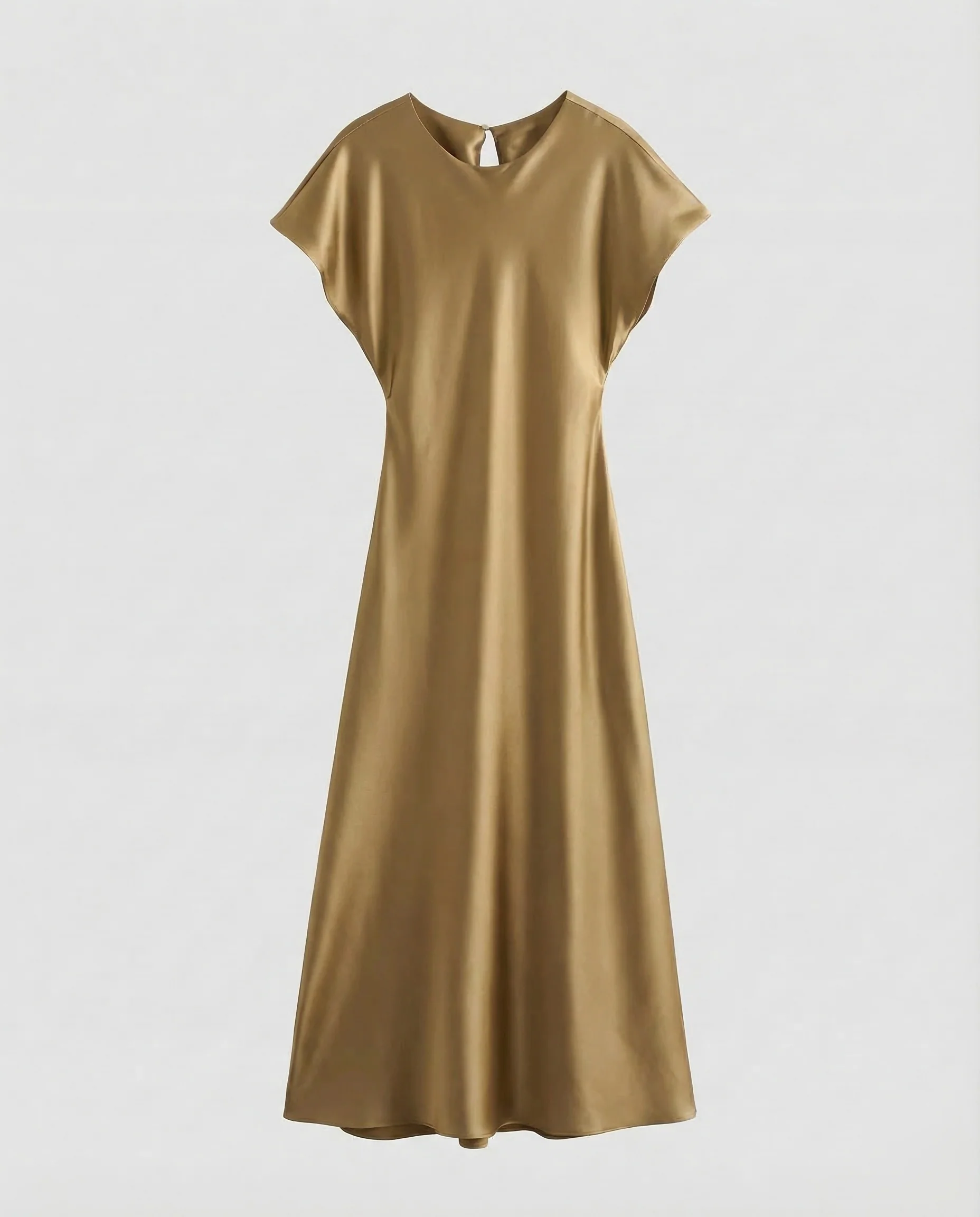 Damen Maxikleid Satin Kimonoärmel - Image 6