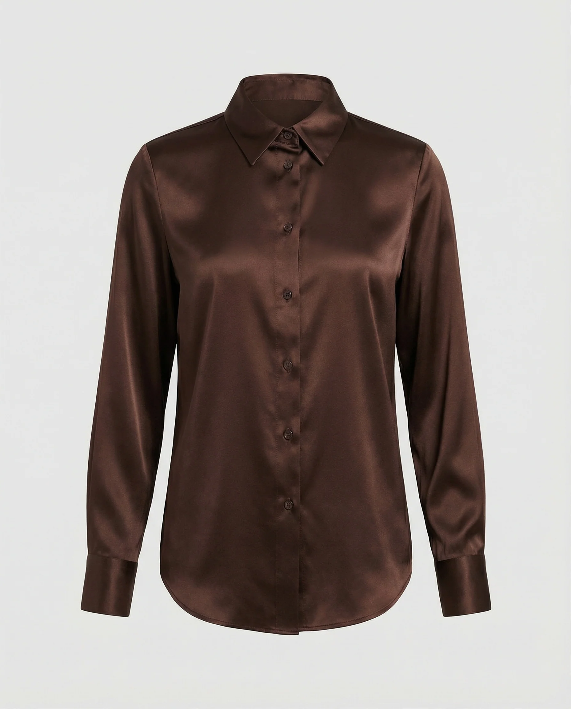 Bluse Damen Satin Tailliert - Image 5
