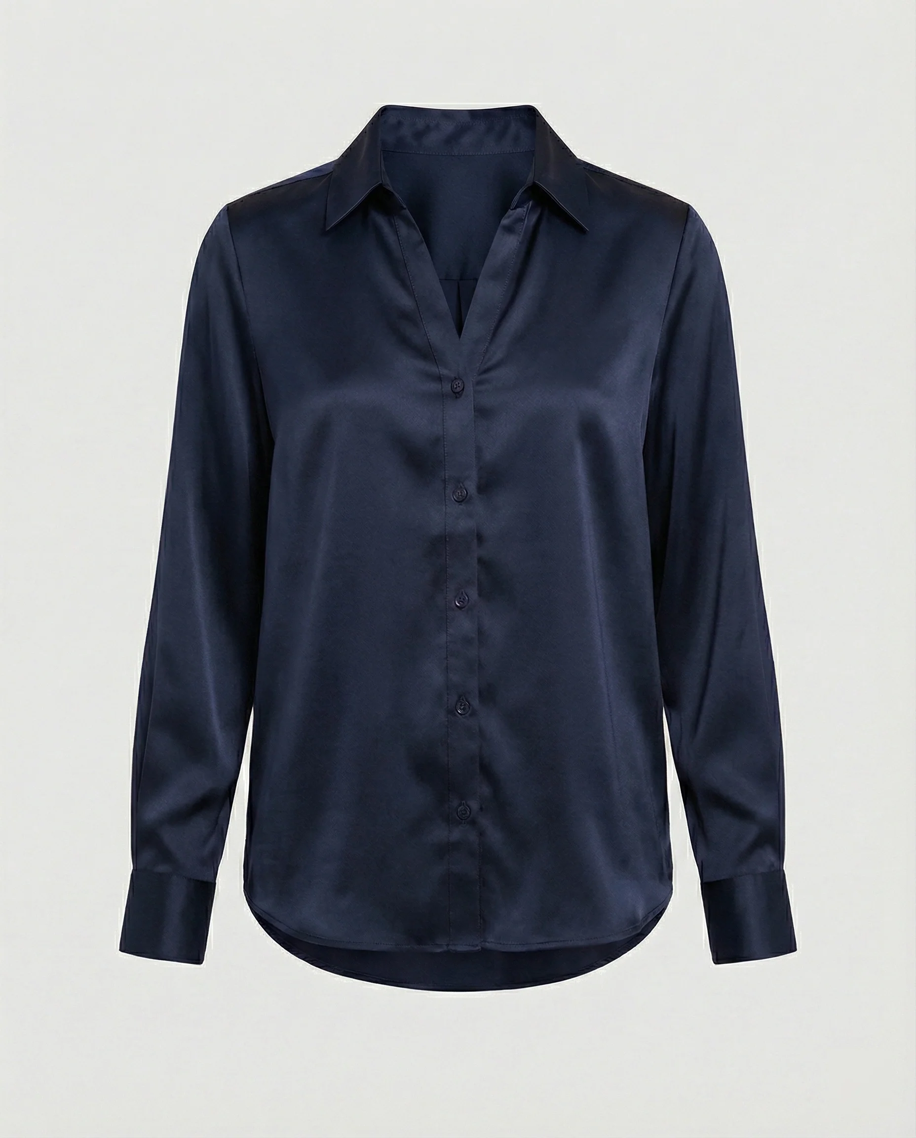 Bluse Damen Satin Tailliert - Image 7