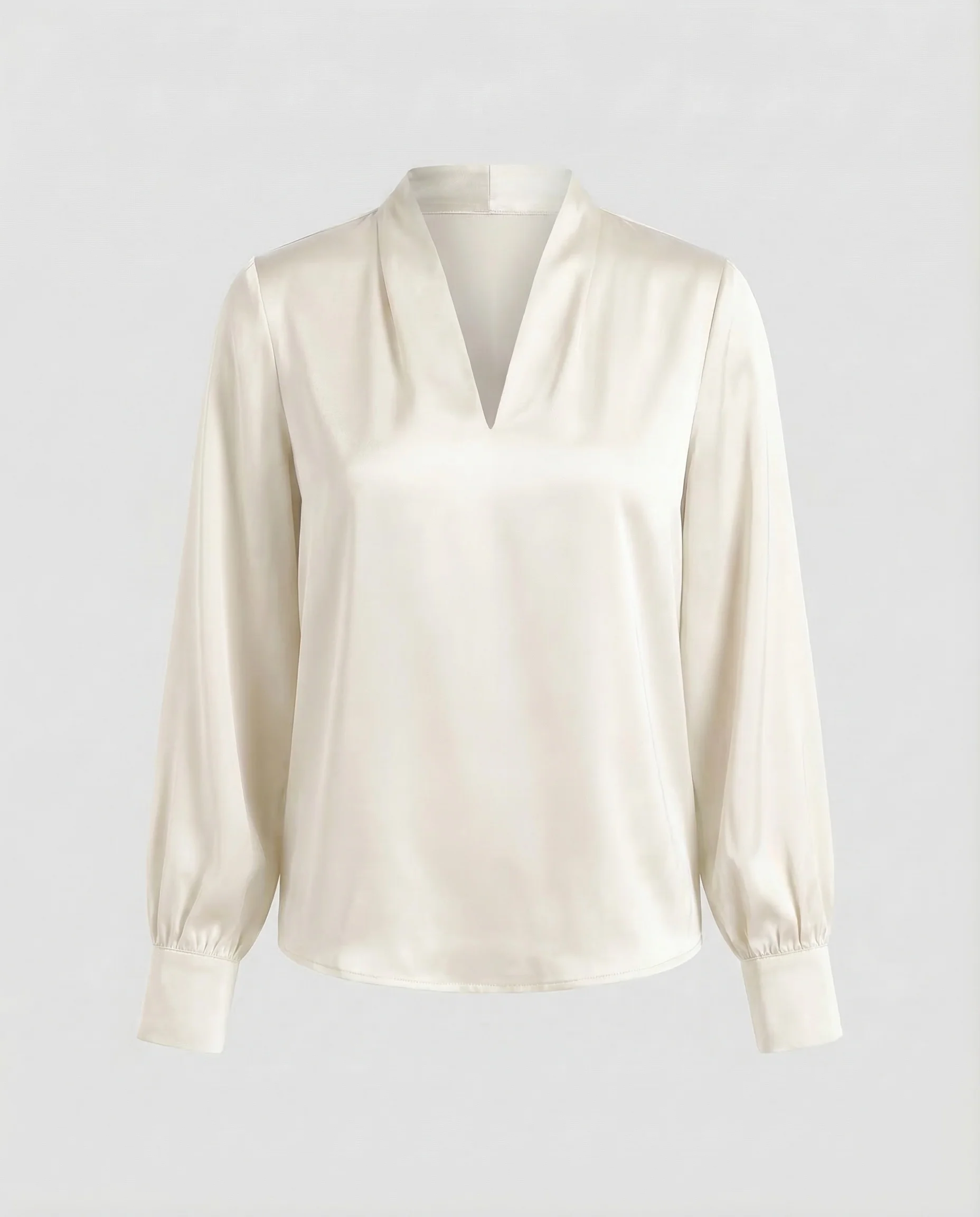 Damen Bluse Seidig V Ausschnitt - Image 11