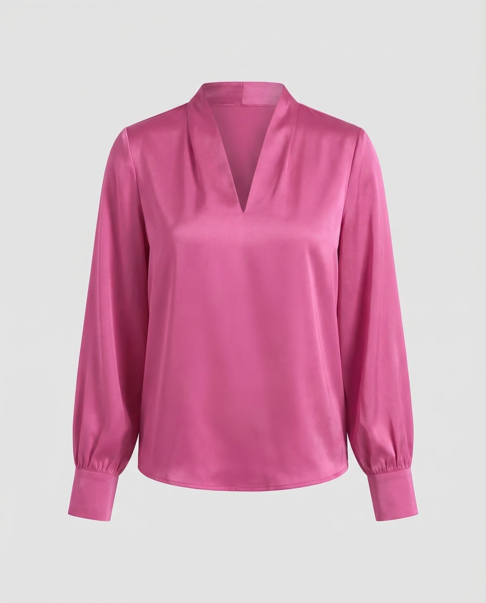 Damen Bluse Seidig V Ausschnitt - Image 4