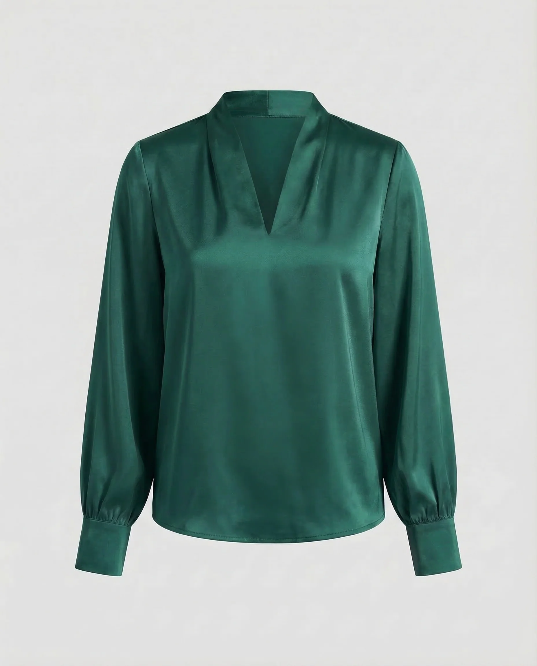 Damen Bluse Seidig V Ausschnitt - Image 5