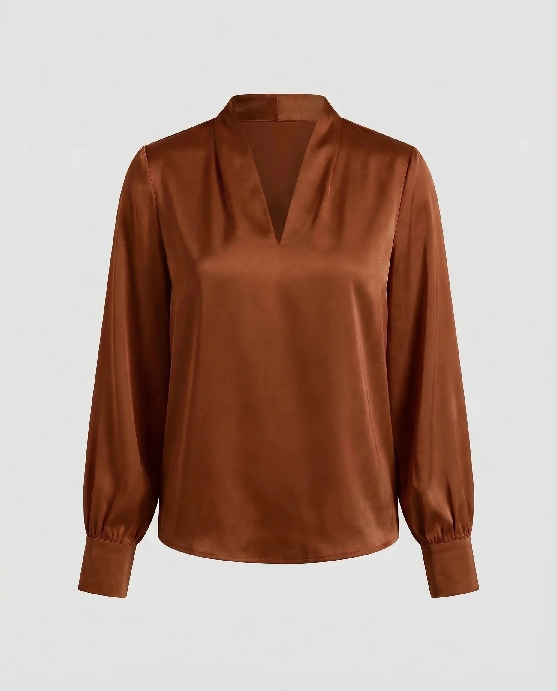 Damen Bluse Seidig V Ausschnitt - Image 6
