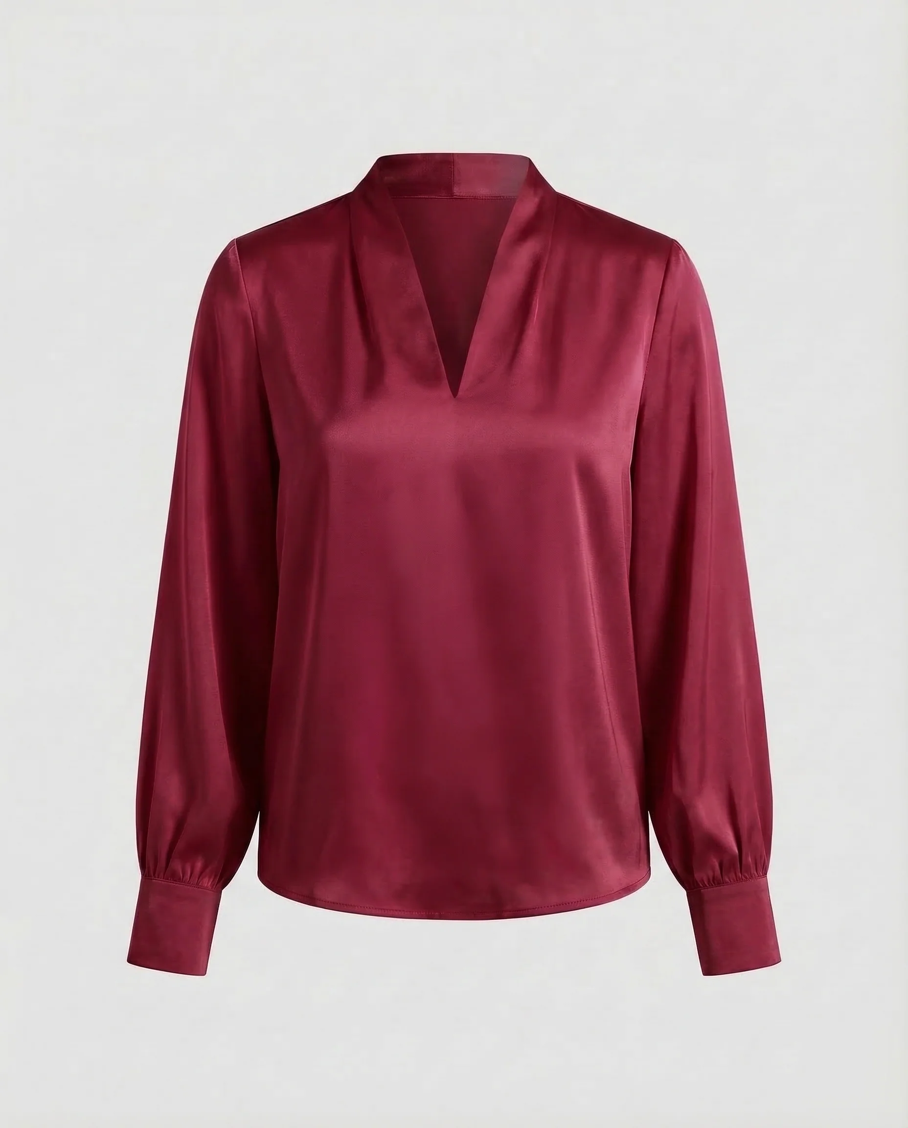 Damen Bluse Seidig V Ausschnitt - Image 8