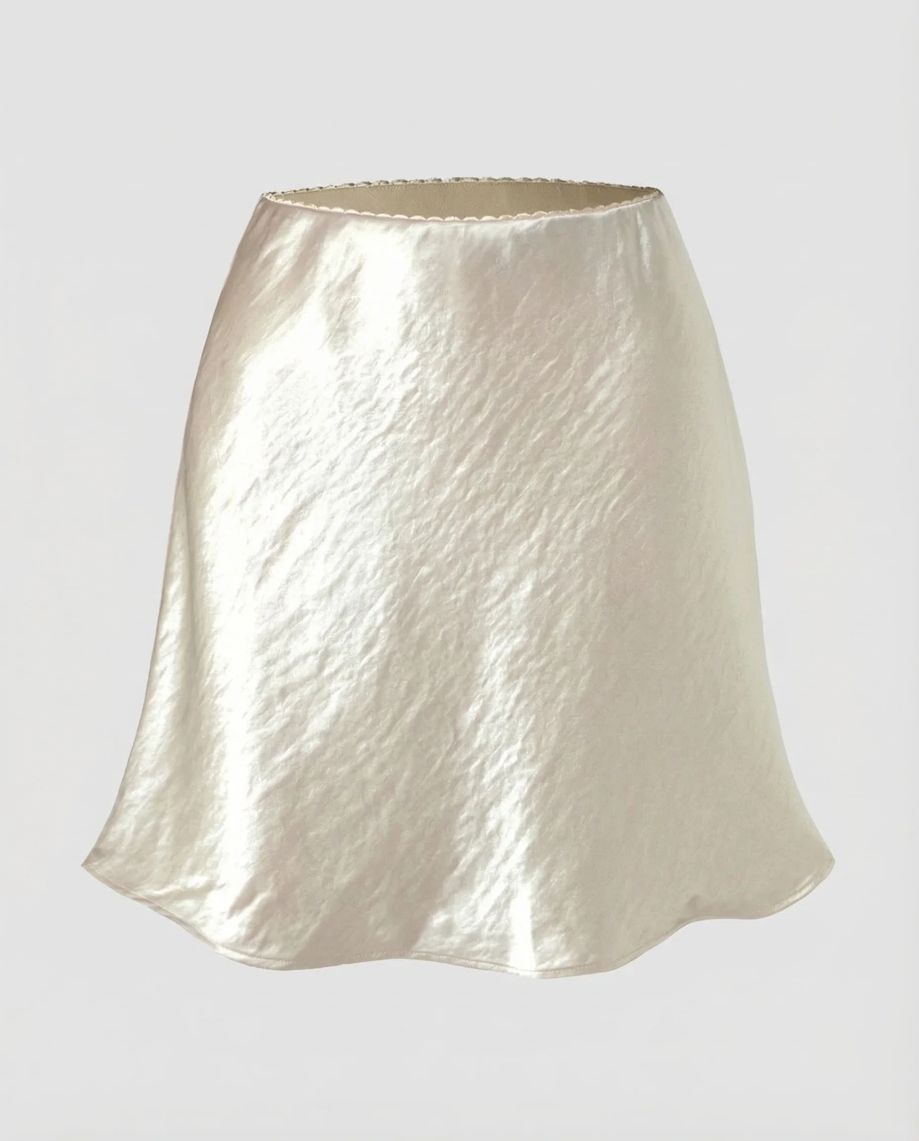 Damen Midirock Satin Schrägschnitt - Image 5