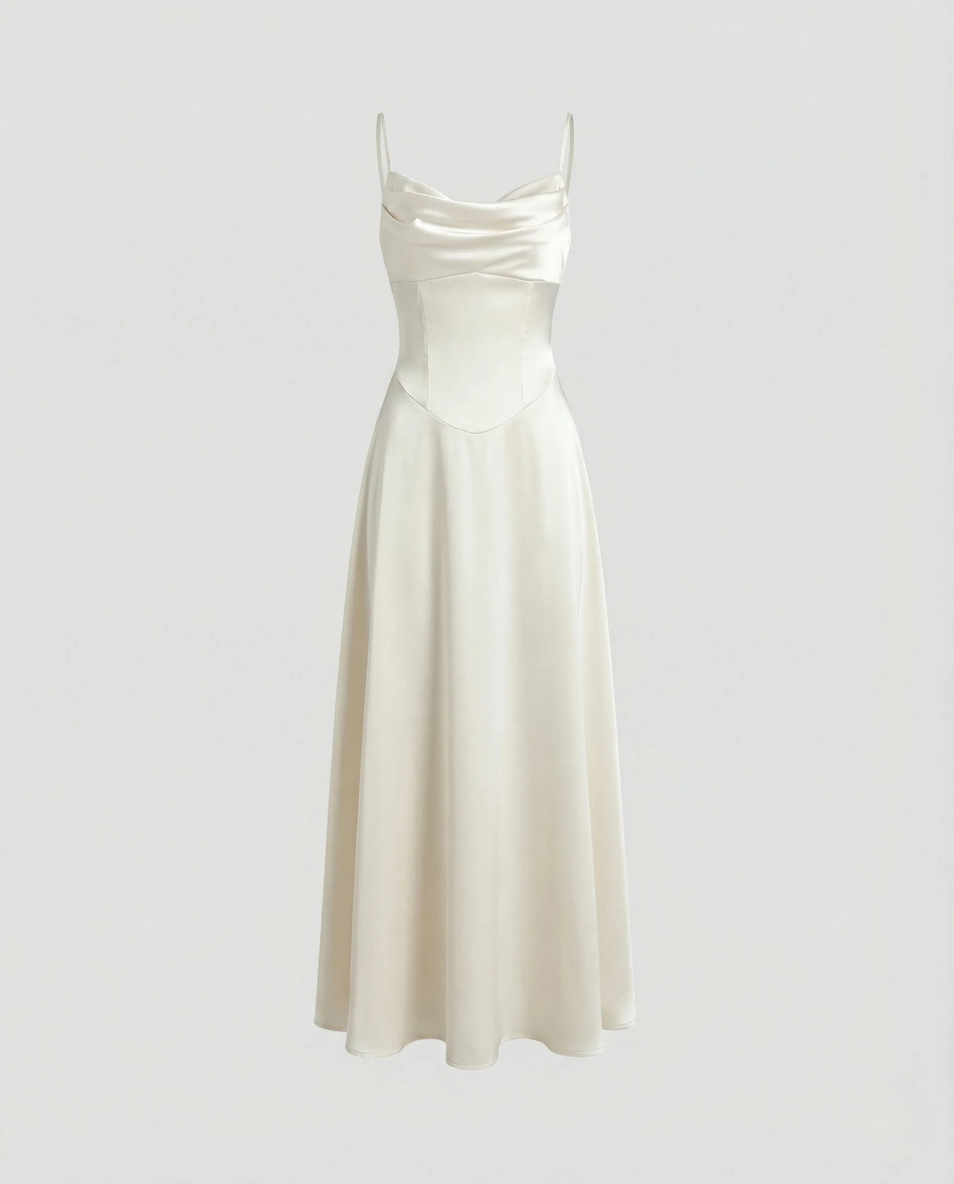 Damen Seidiges Slipkleid mit Wasserfallausschnitt - Image 5