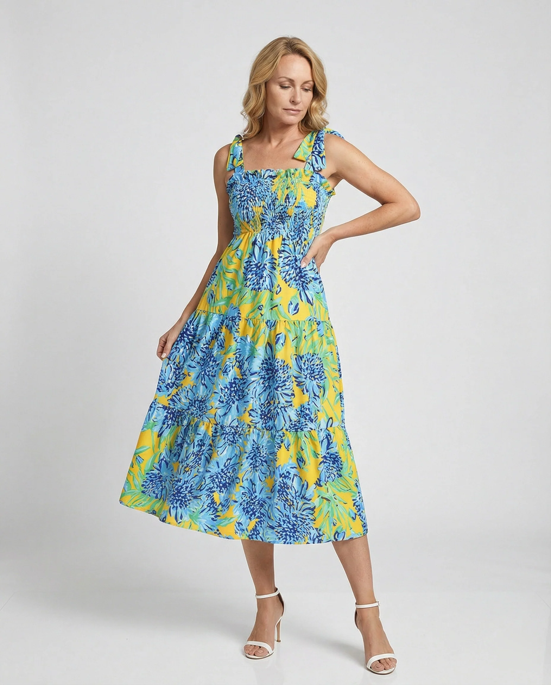 Damen Maxikleid Sommer mit Stufenrock - Image 4