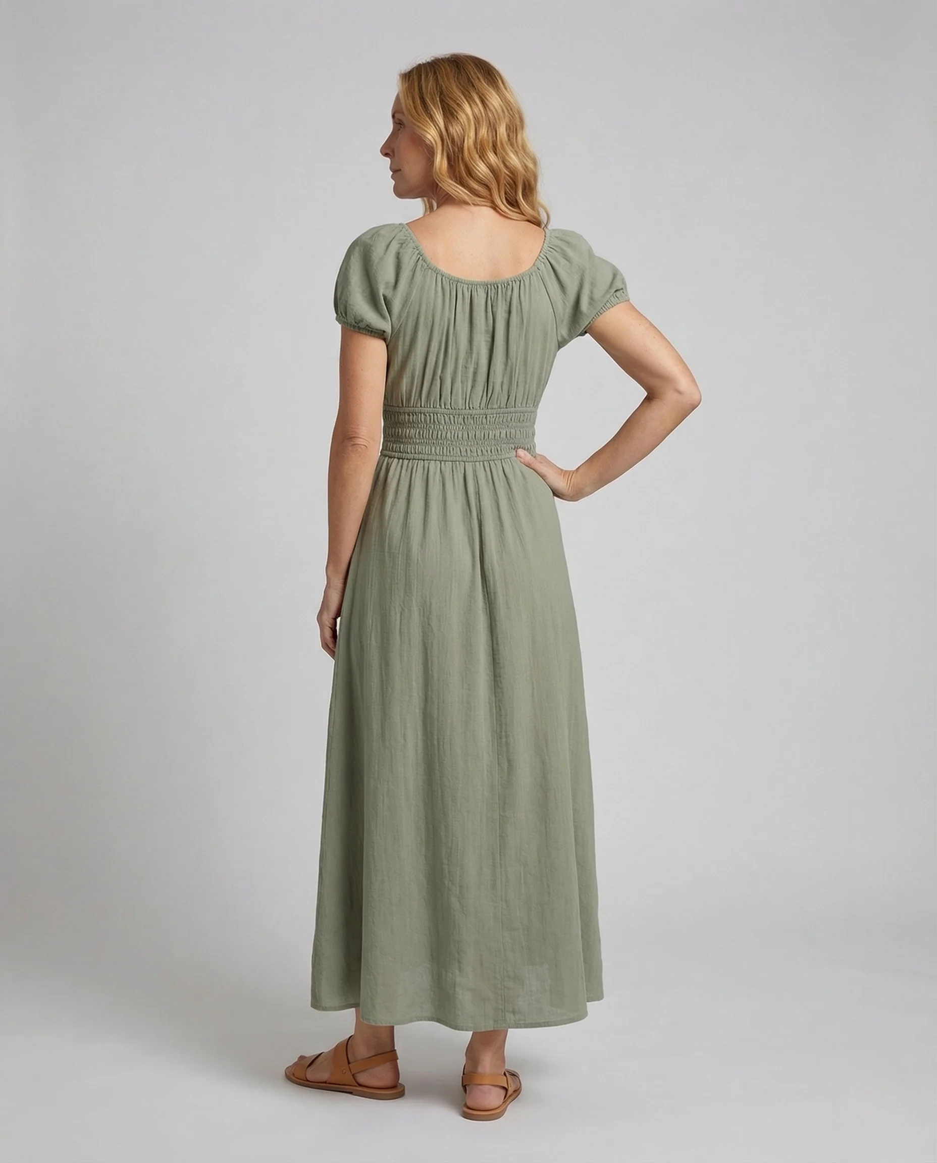 Damen Sommer Maxikleid mit Empire Taille - Image 4