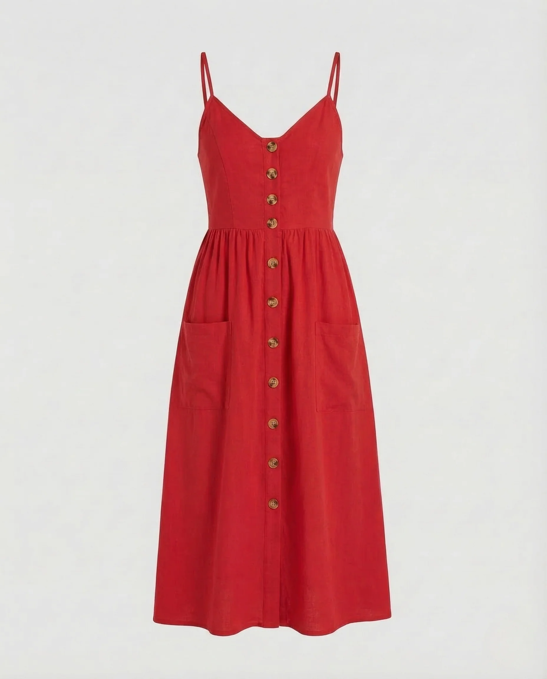 Damen Sommer Midikleid Spaghettiträger - Image 11