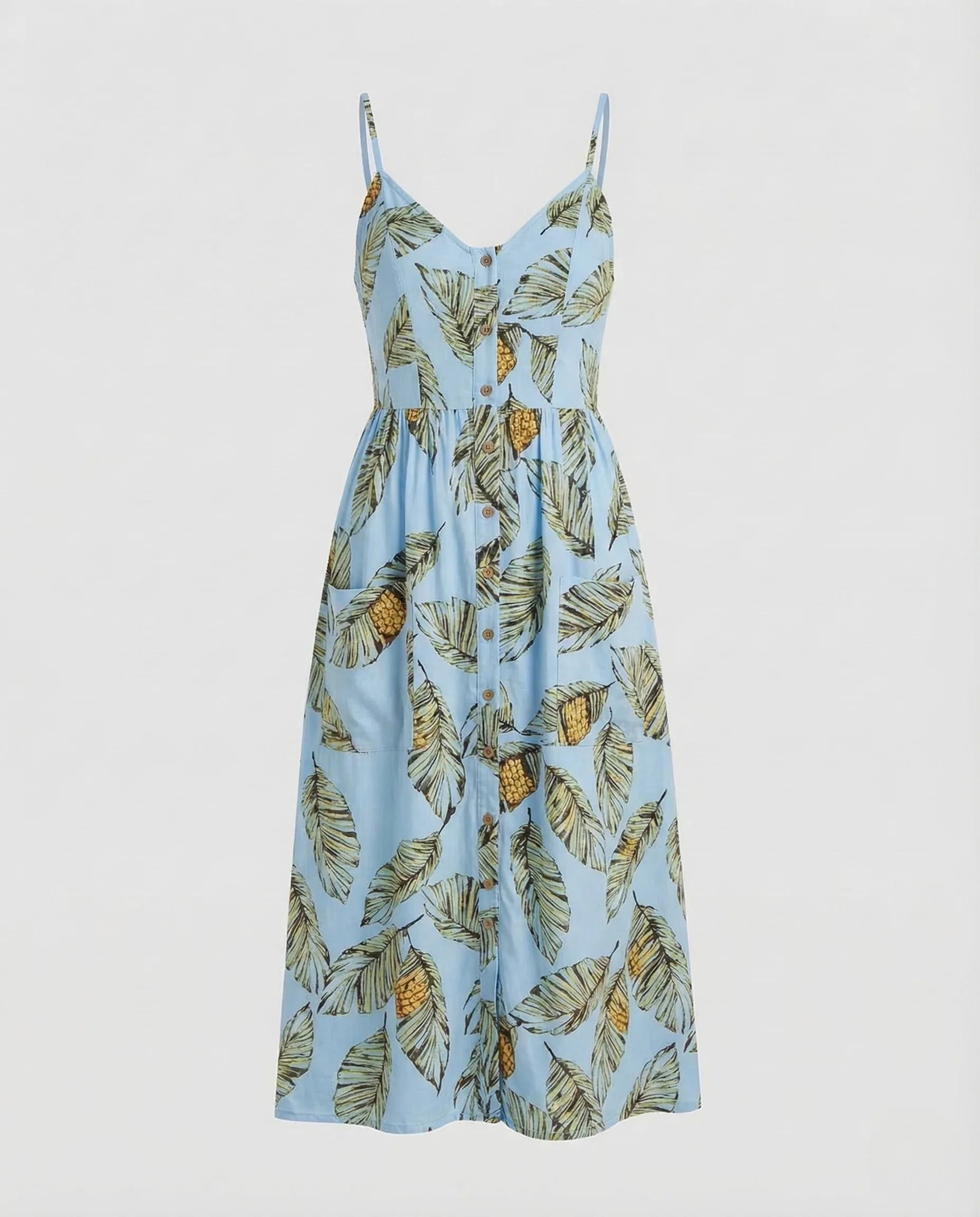 Damen Sommer Midikleid Spaghettiträger - Image 12