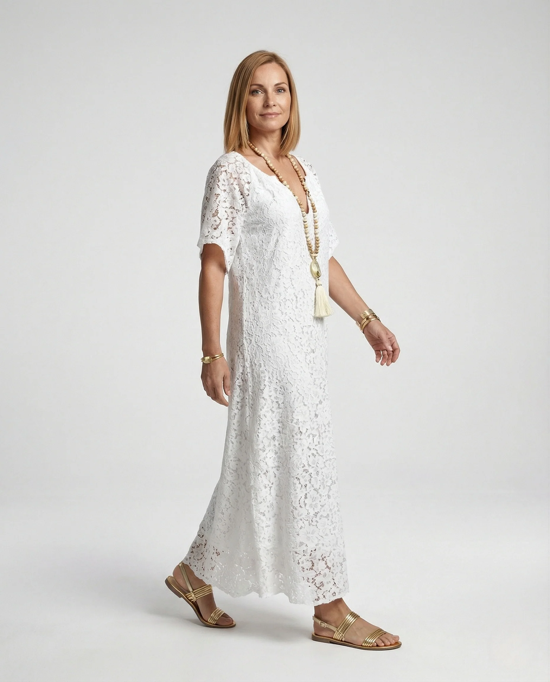 Abendkleid Damen Spitze Maxikleid