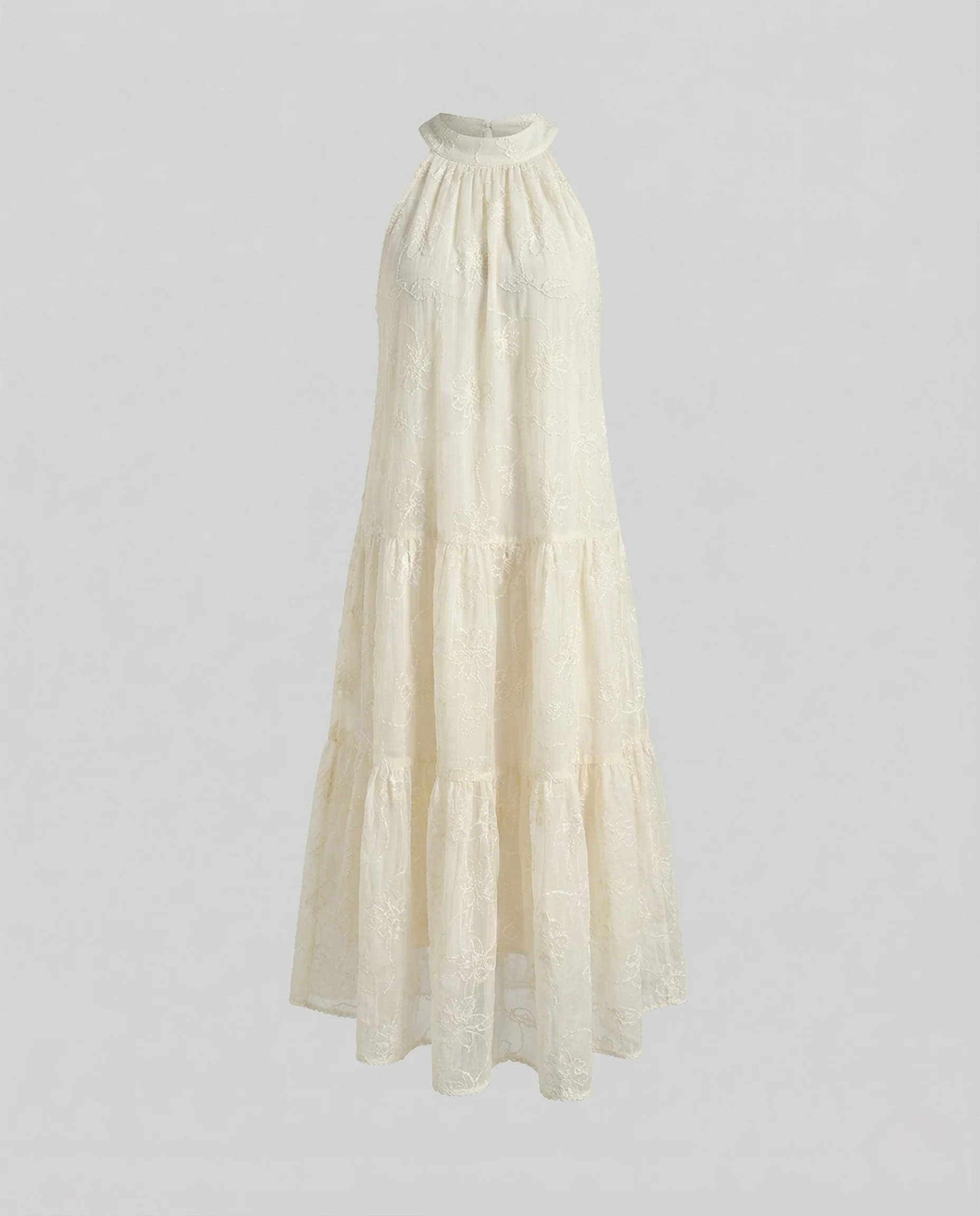 Damen Spitzen Maxikleid mit Stehkragen - Image 5