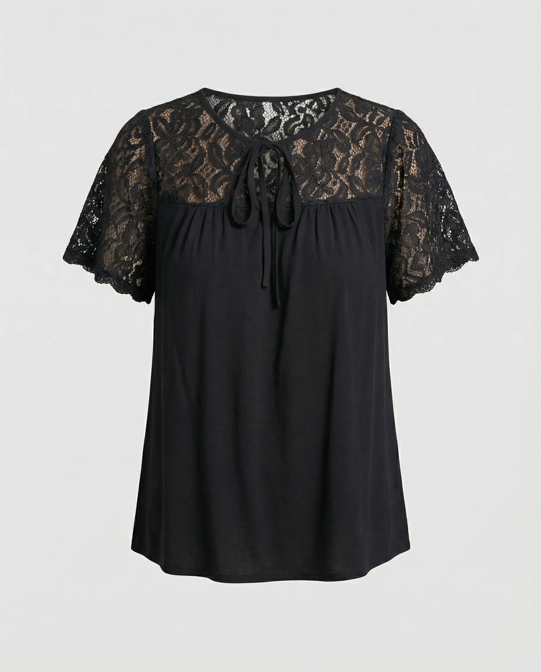 Damen Blusentop Spitze Tunika A-Linie - Image 4