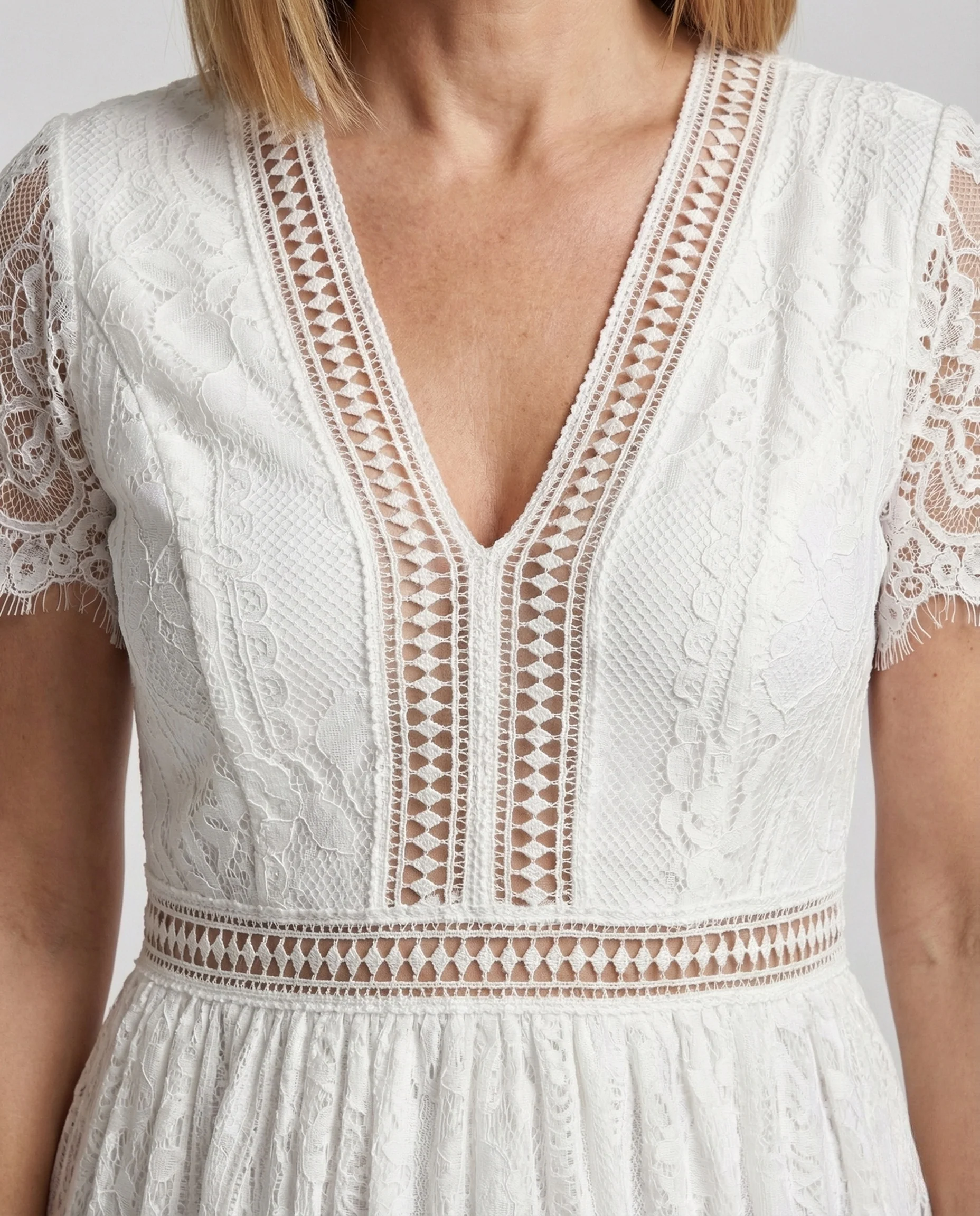 Damen Spitzen Maxikleid Empire - Image 3