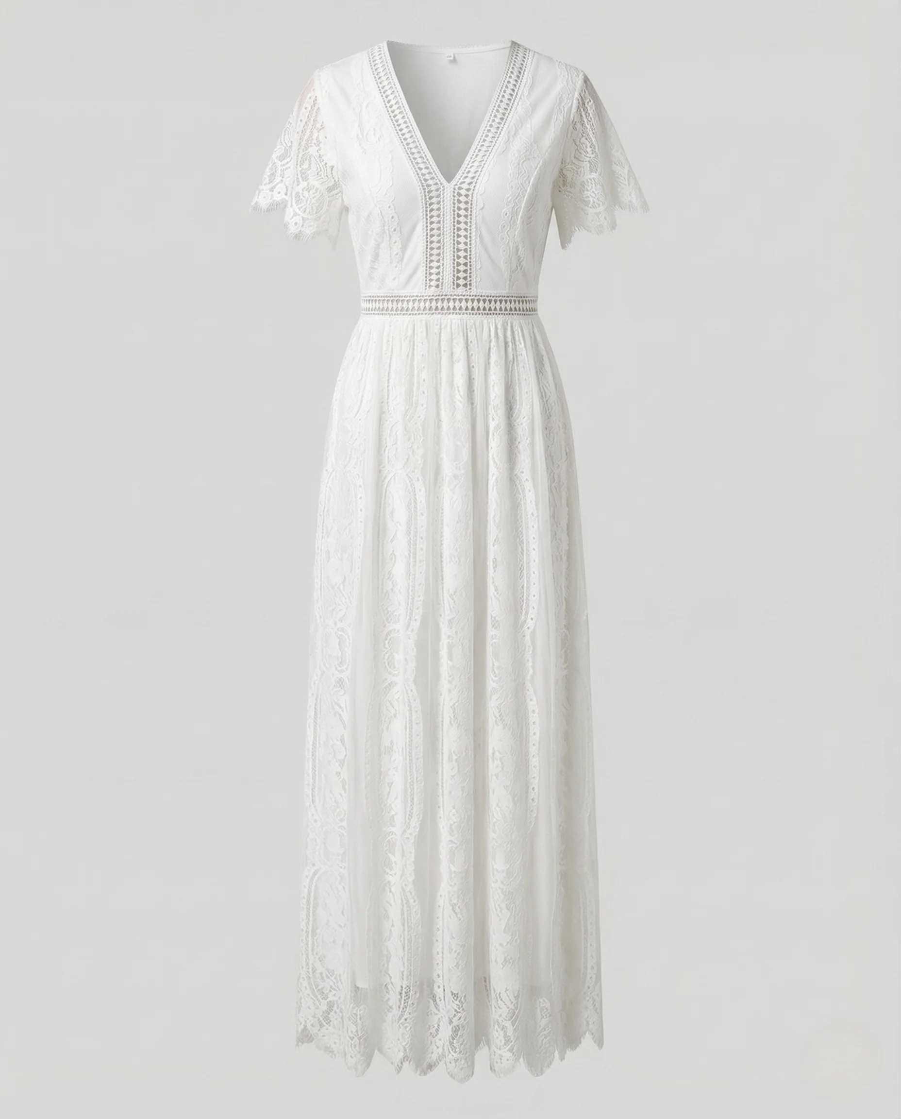 Damen Spitzen Maxikleid Empire - Image 5