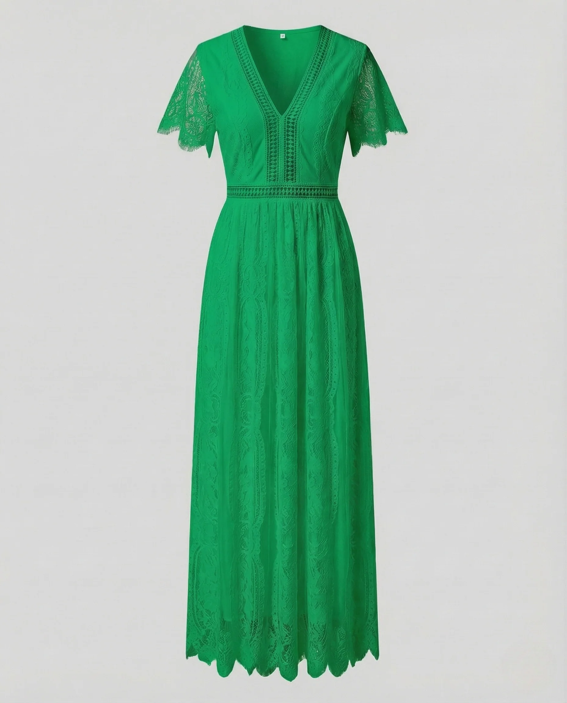Damen Spitzen Maxikleid Empire - Image 7