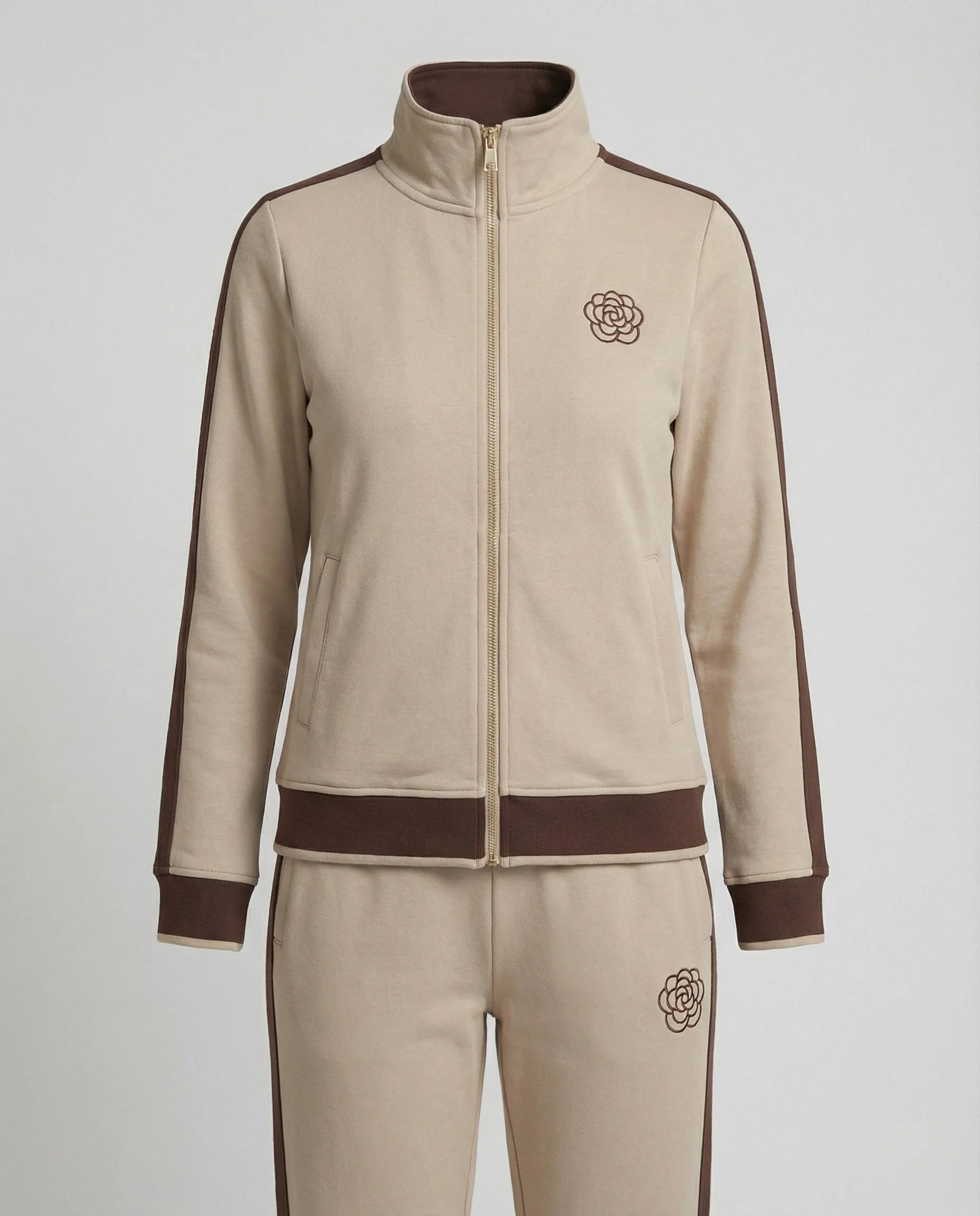 Sportlich-elegantes Freizeitset mit Stehkragen-Reißjacke, kontrastierenden Seitenstreifen und gerader Komforthose Heidi Mode - Image 5