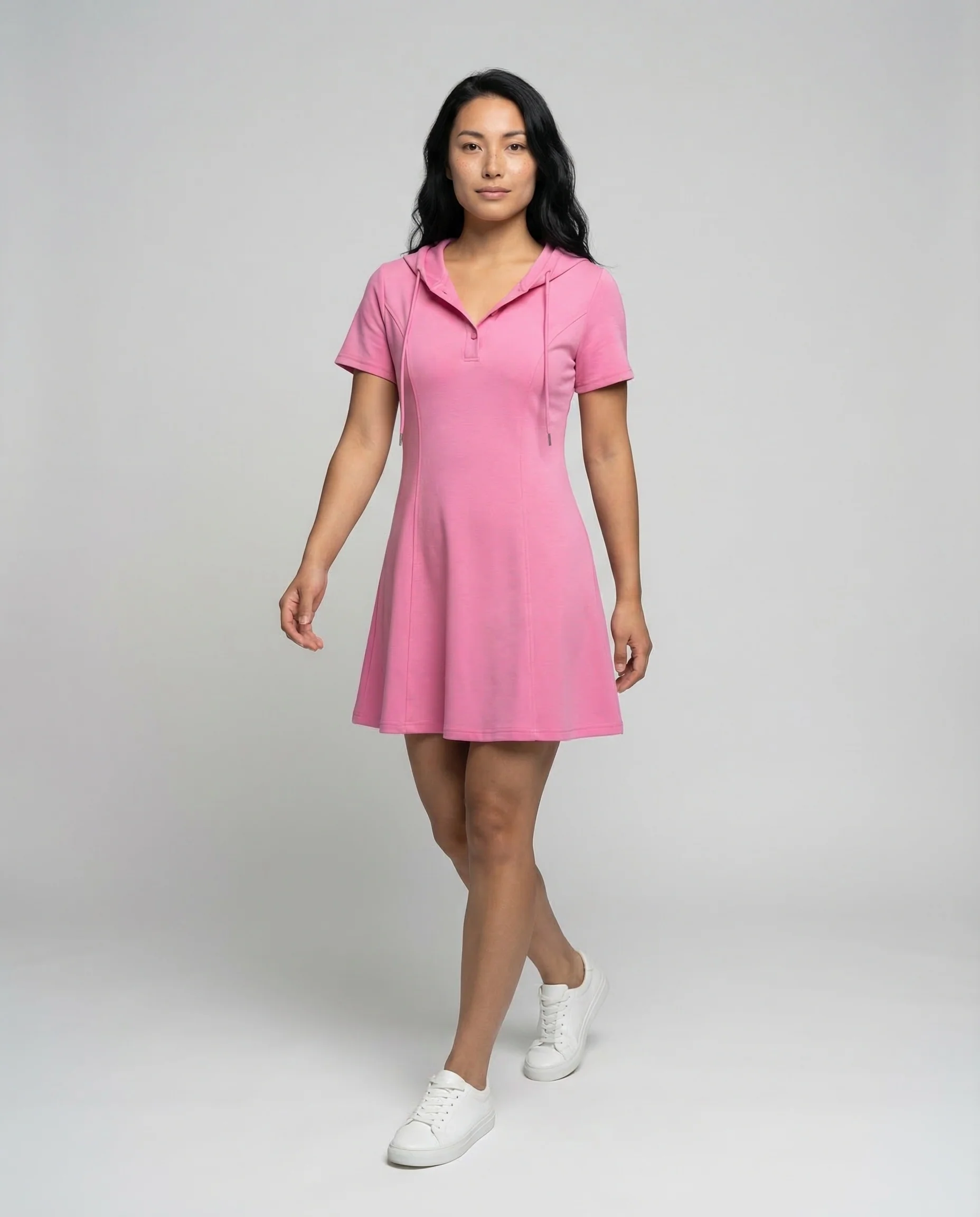 Damen Kapuzen Skaterkleid A Linie