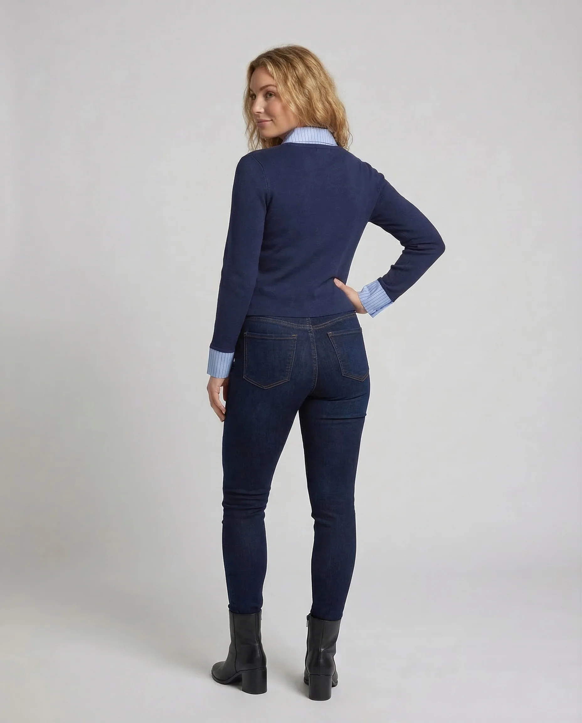 Damen Strickcardigan Hemdkragen - Image 4