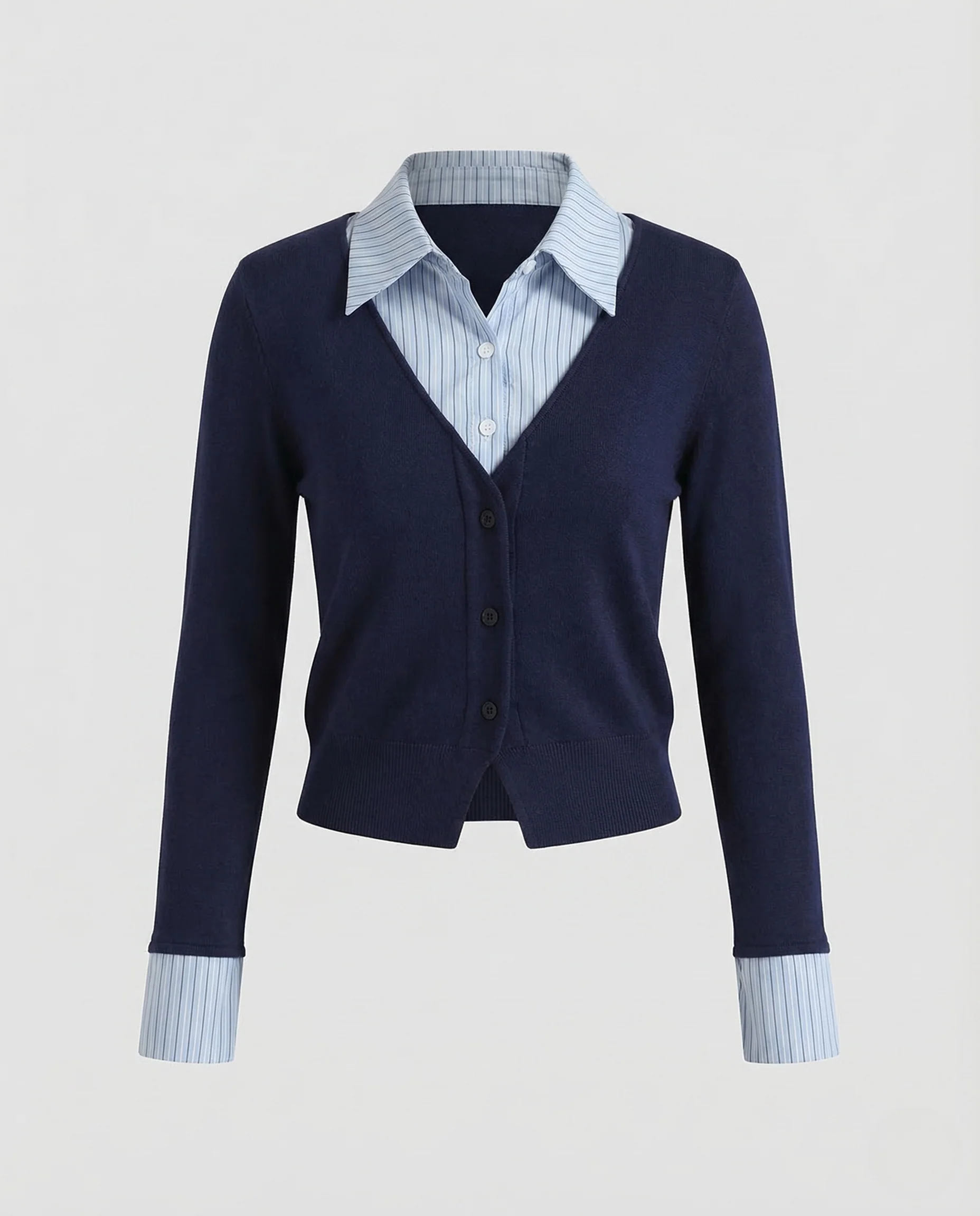 Damen Strickcardigan Hemdkragen - Image 5