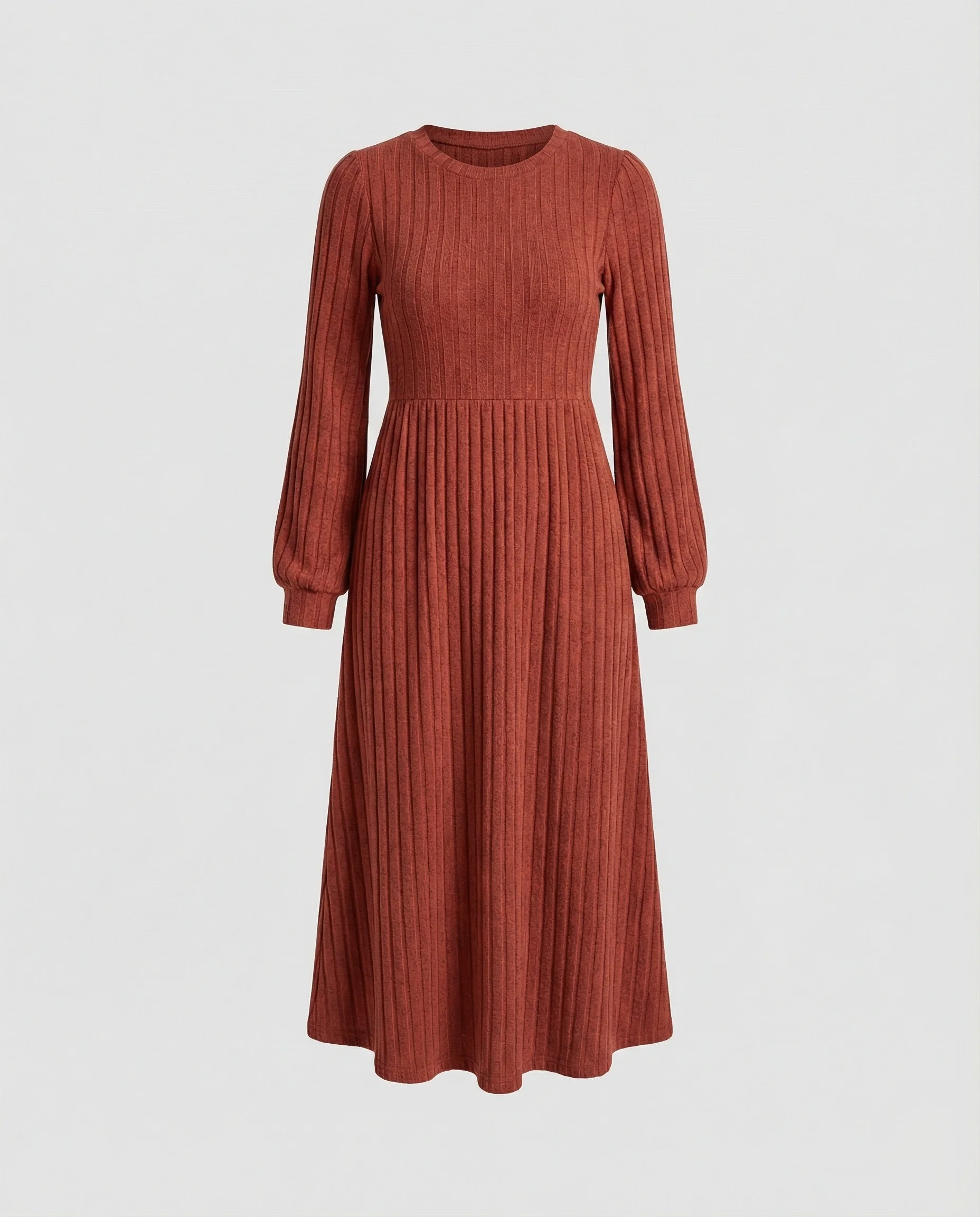 Damen Maxikleid Strick mit Gürtel