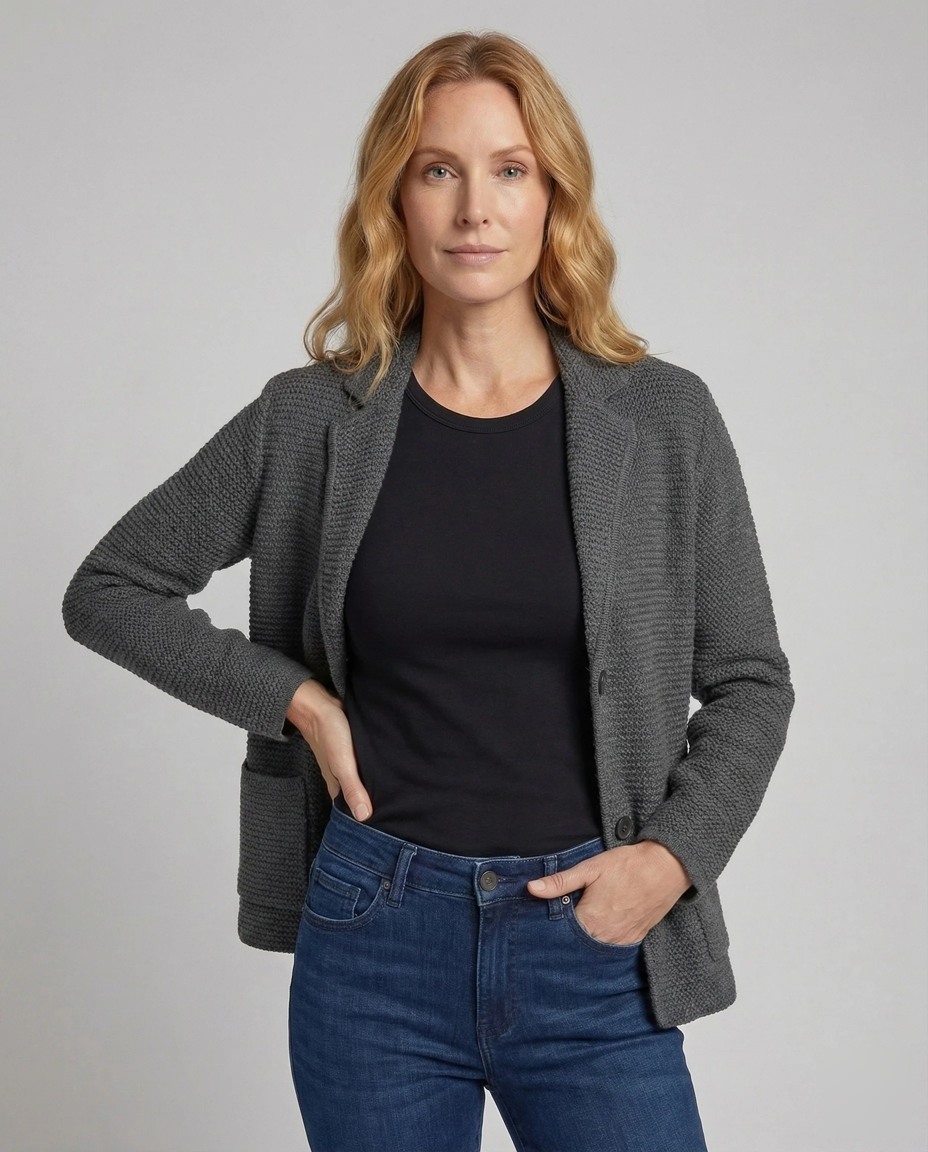 Damen Strickjacke V Ausschnitt - Image 2