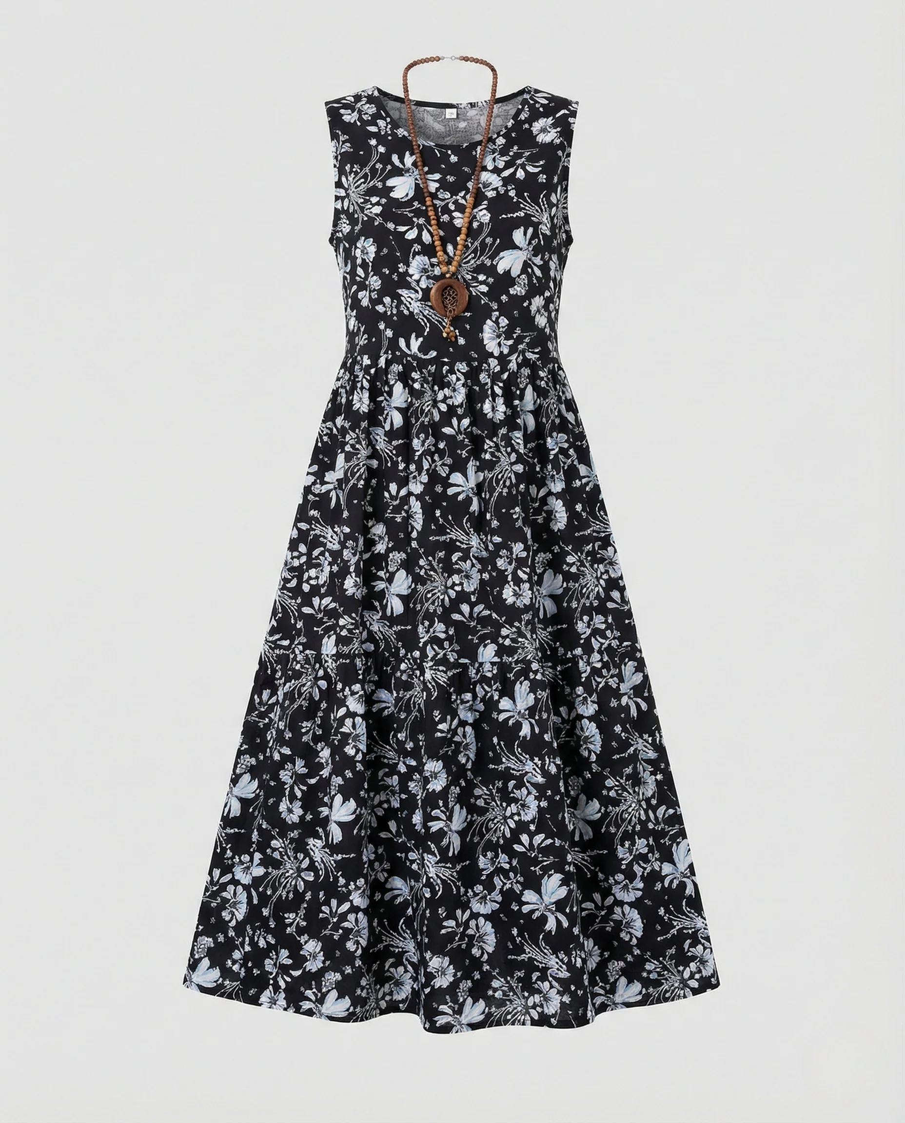 Damen Stufen Maxikleid mit Schmetterlingsprint - Image 5