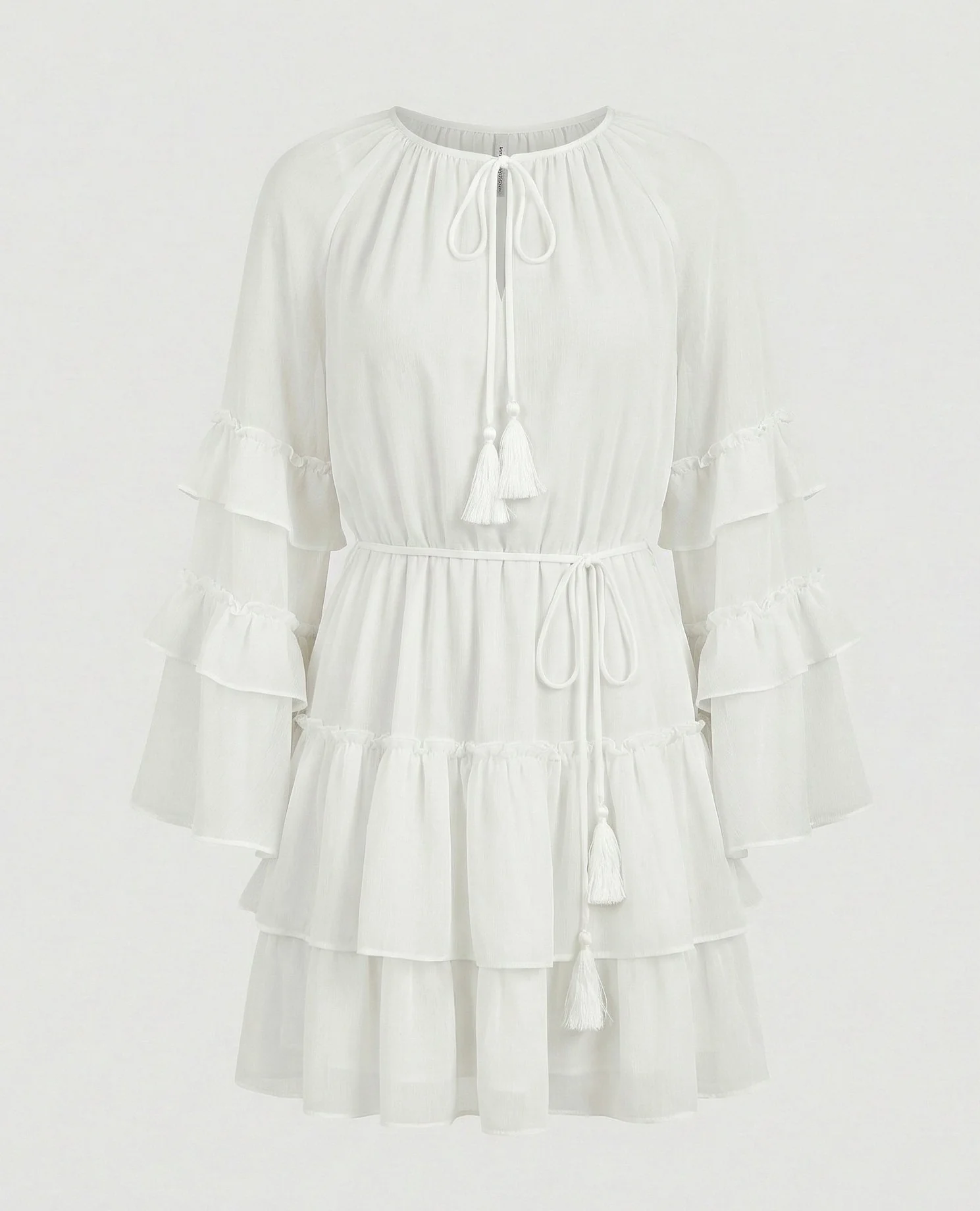 Freizeitkleid Damen Chiffon Volantkleid - Image 7