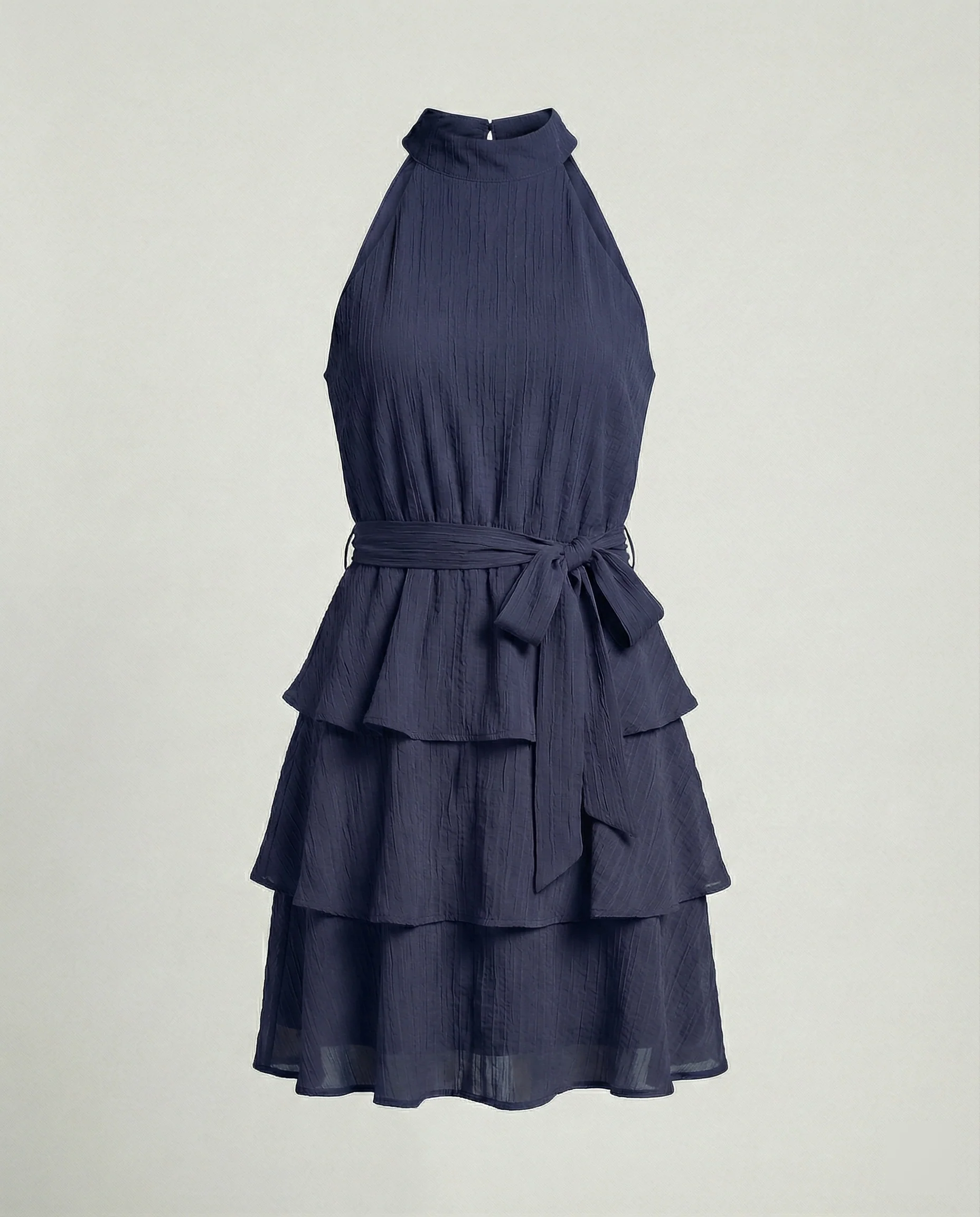 Neckholder Stufenkleid Mit Volant Damen