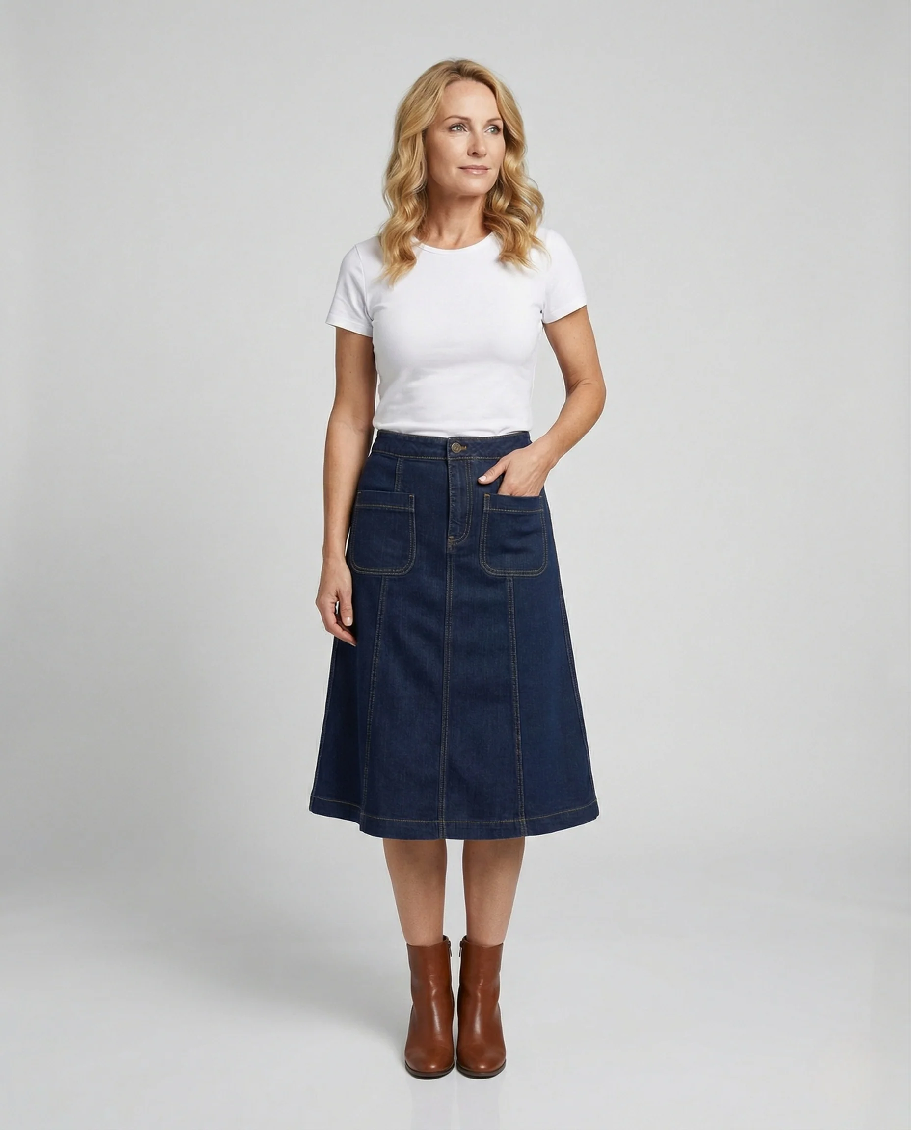 Jeansrock Damen A-Linie - Image 2