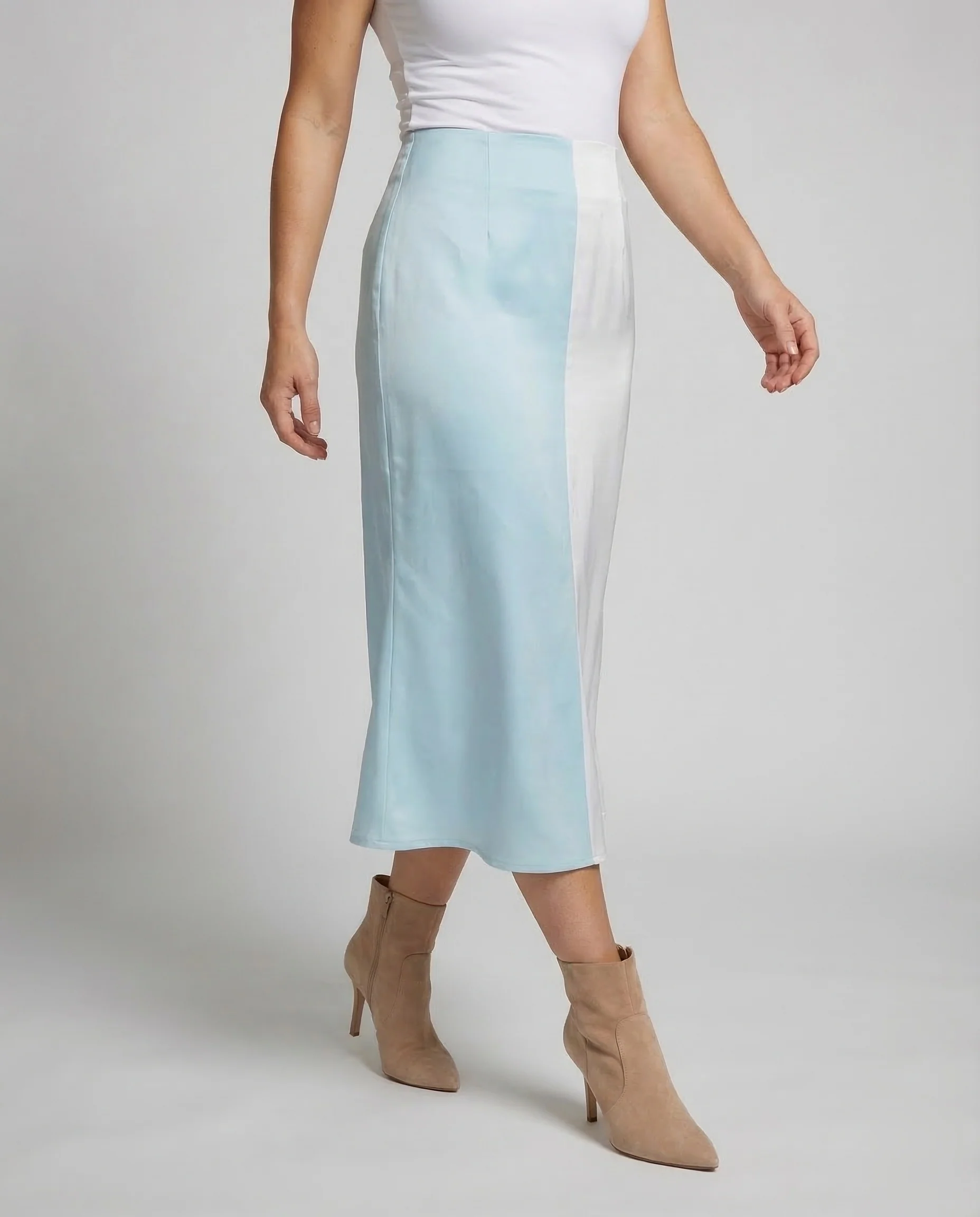 Damen Midirock Satin Bleistift - Image 2